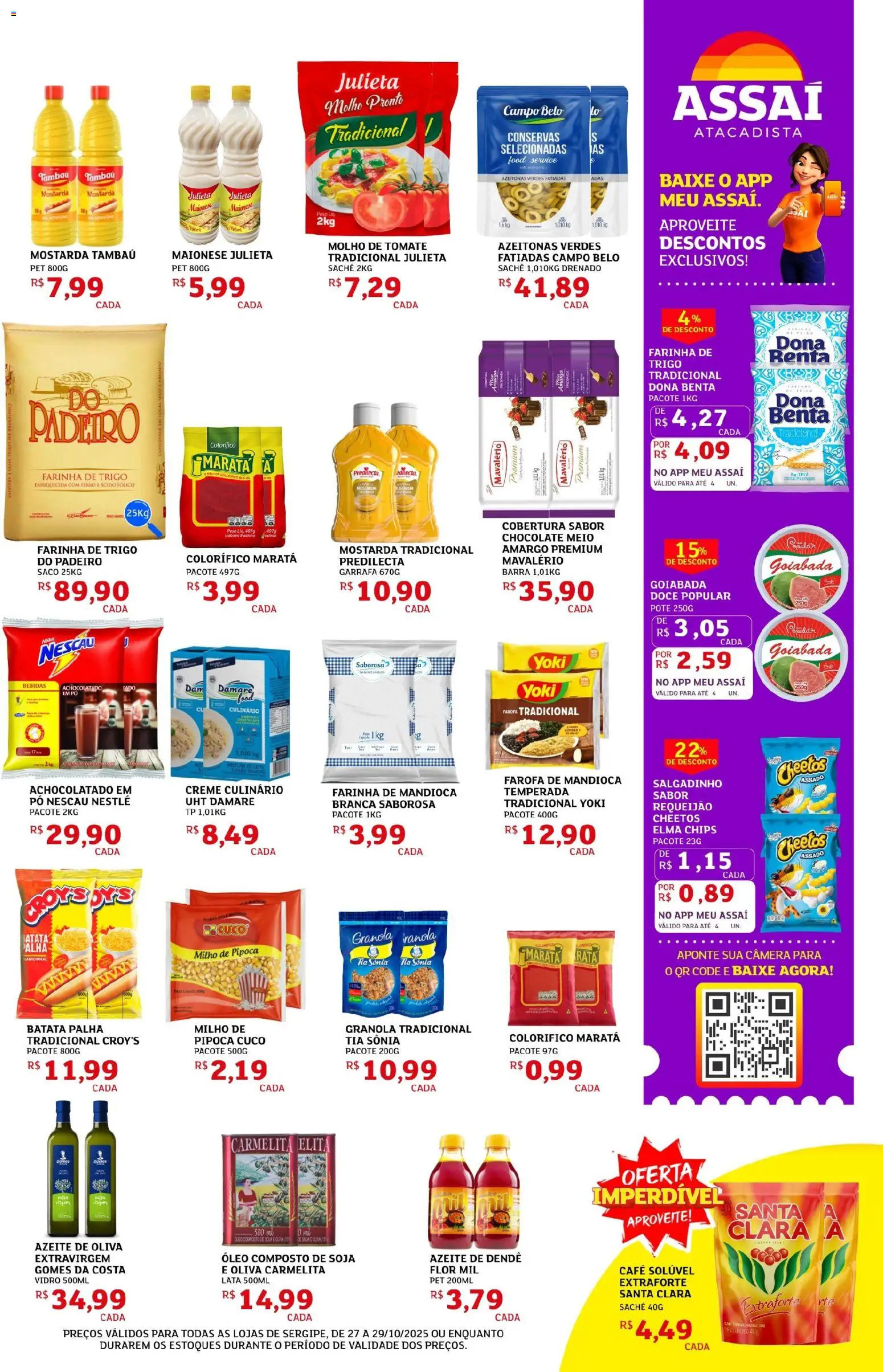 Assaí Atacadista Folheto - válido de 27.10.2025 | Página: 3 | Produtos: Achocolatado, Elma Chips, Óleo, Maionese