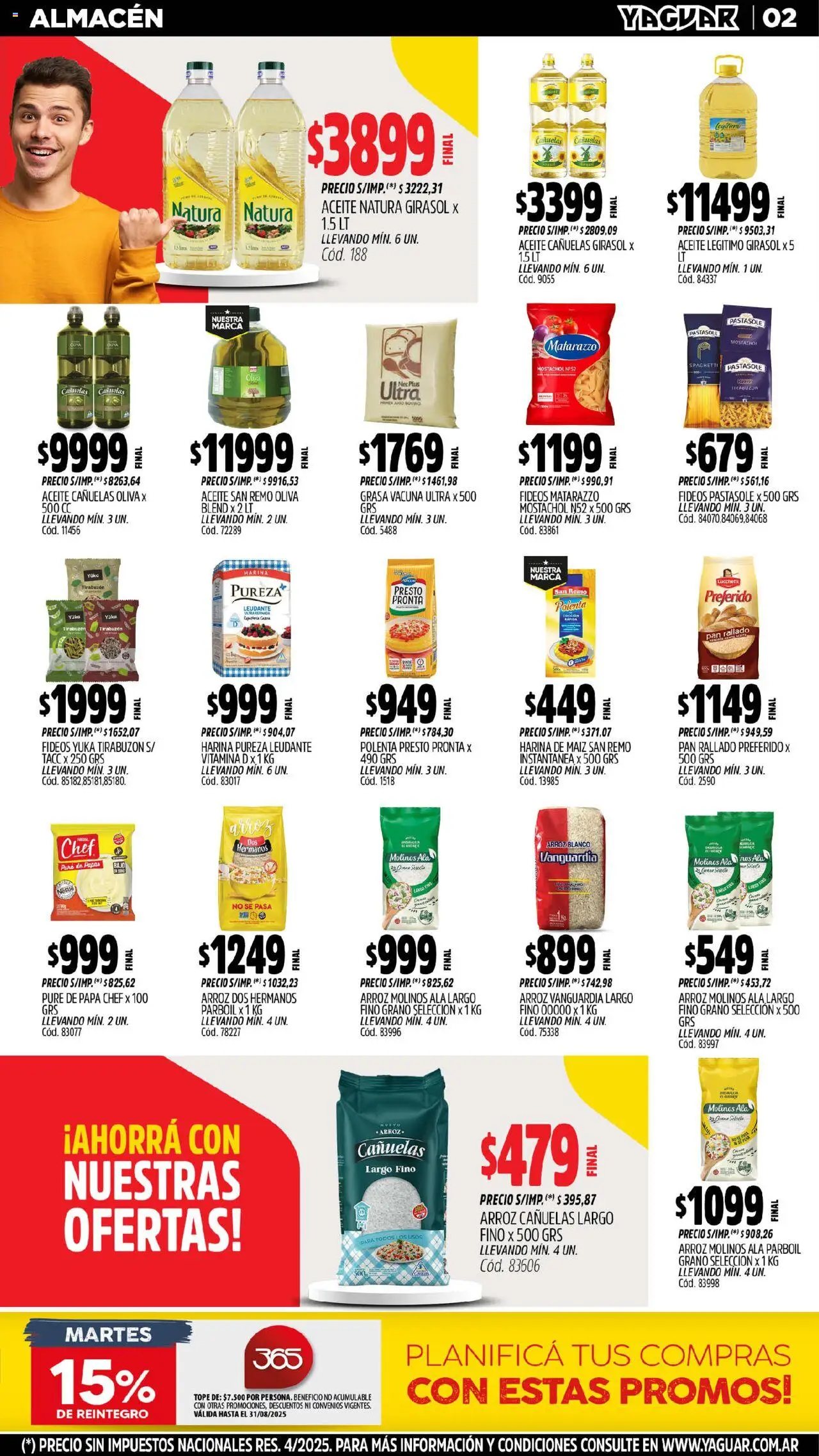 Yaguar - San Juan │ válido desde el 18.08.2025 | Página: 2 | Productos: Harina, Maiz, Polenta, Fideos