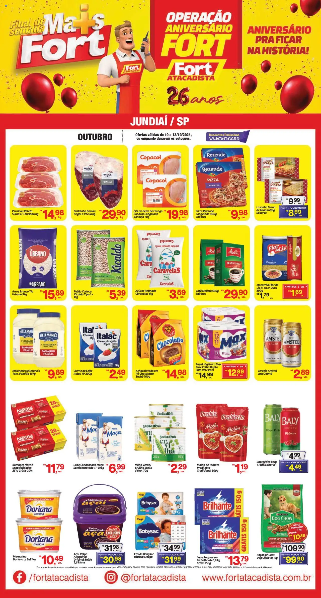 Fort Atacadista Folheto - válido de 10.10.2025 | Página: 1 | Produtos: Feijão, Energético, Fraldinha, Lasanha