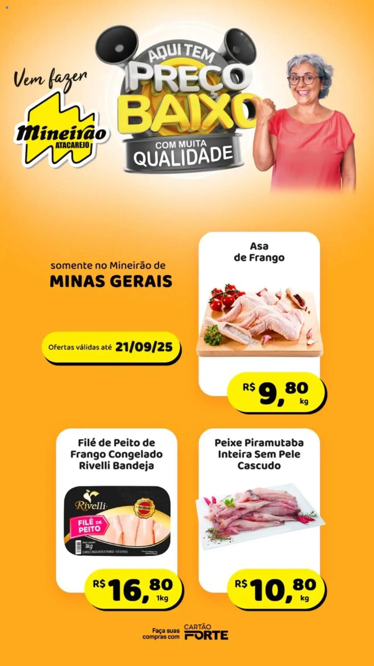 Mineirão Atacarejo Folheto - válido de 15.09.2025 | Página: 1 | Produtos: Faca, Peixe, Baixo, Frango