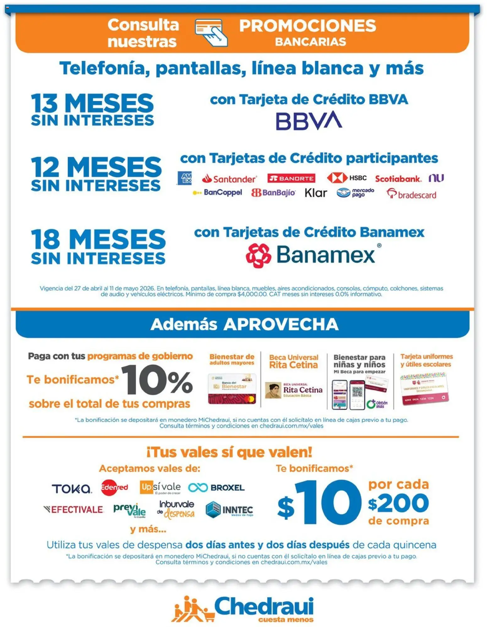 Nuevas ofertas de Chedraui válidas en toda la República Mexicana desde el 27.04.2026. ¡Encuentra las mejores ofertas en Chedraui folleto Mejor para festejar a mamá! | Página: 17 | Productos: Monedero, Audio, Té, Sobre