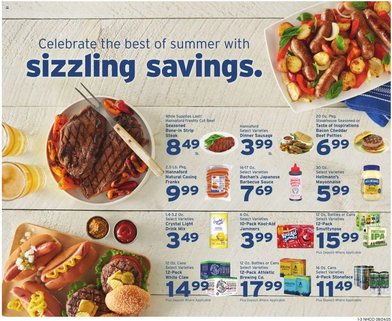 Hannaford Weekly Ad - valid from 24.08.2025 | Page: 11 | Products: Beef, Mayonnaise, Sauce, Sausage