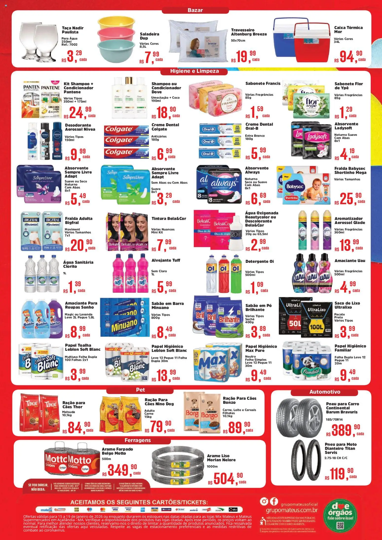 Mateus Folheto - válido de 15.01.2026 | Página: 4 | Produtos: Papel toalha, Cloro, Detergente, Roupas