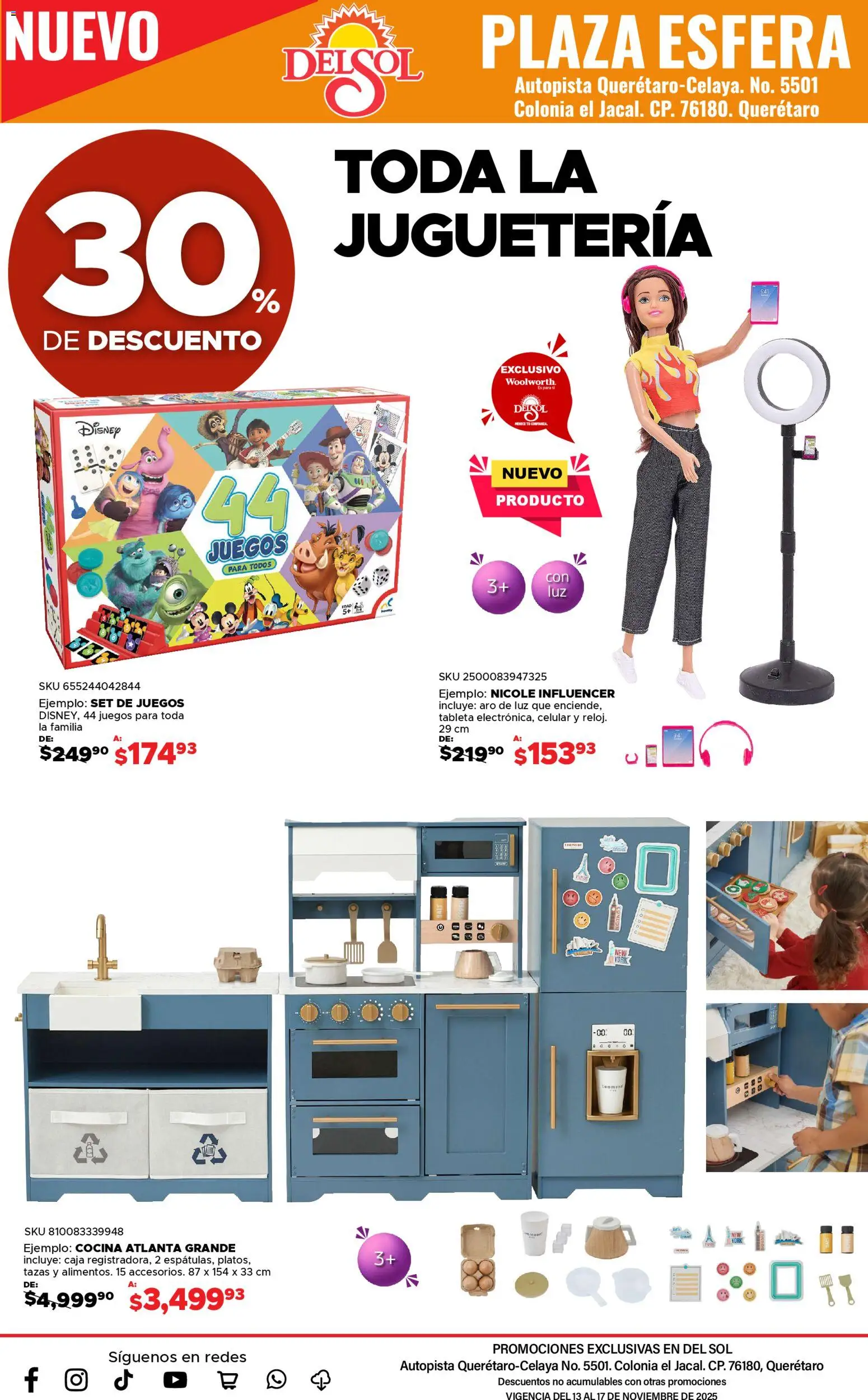 Nuevas ofertas de Del Sol y Woolworth válidas en toda la República Mexicana desde el 13.11.2025. ¡Encuentra las mejores ofertas en Del Sol y Woolworth catálogo Apertura Querétaro Esfera 1201! | Página: 2 | Productos: Cocina, Caja, Tableta