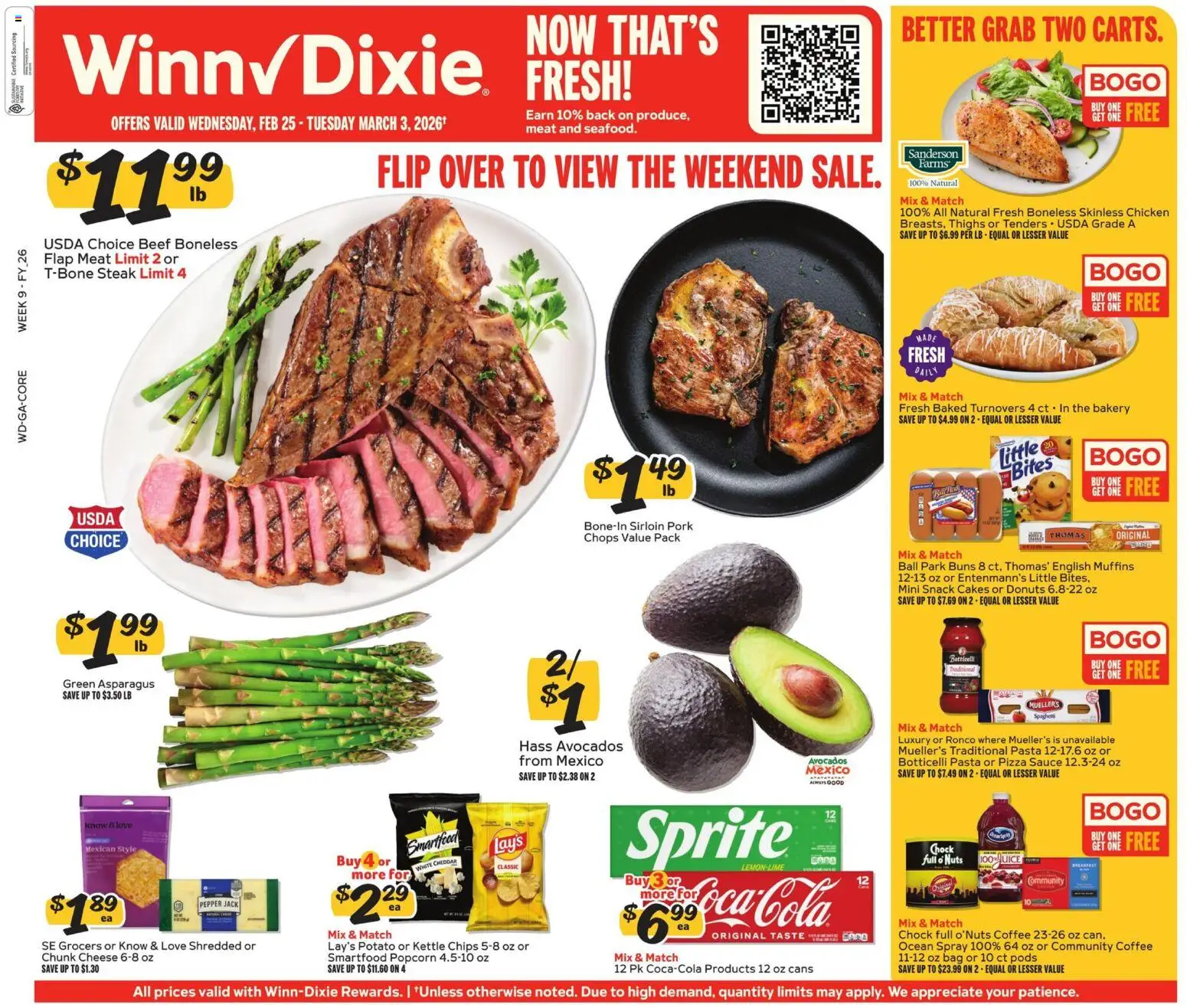 Winn Dixie Weekly Circular - GA - valid from 25.02.2026 | Page: 1 | Products: Pizza, Pork, Sauce, Lemon