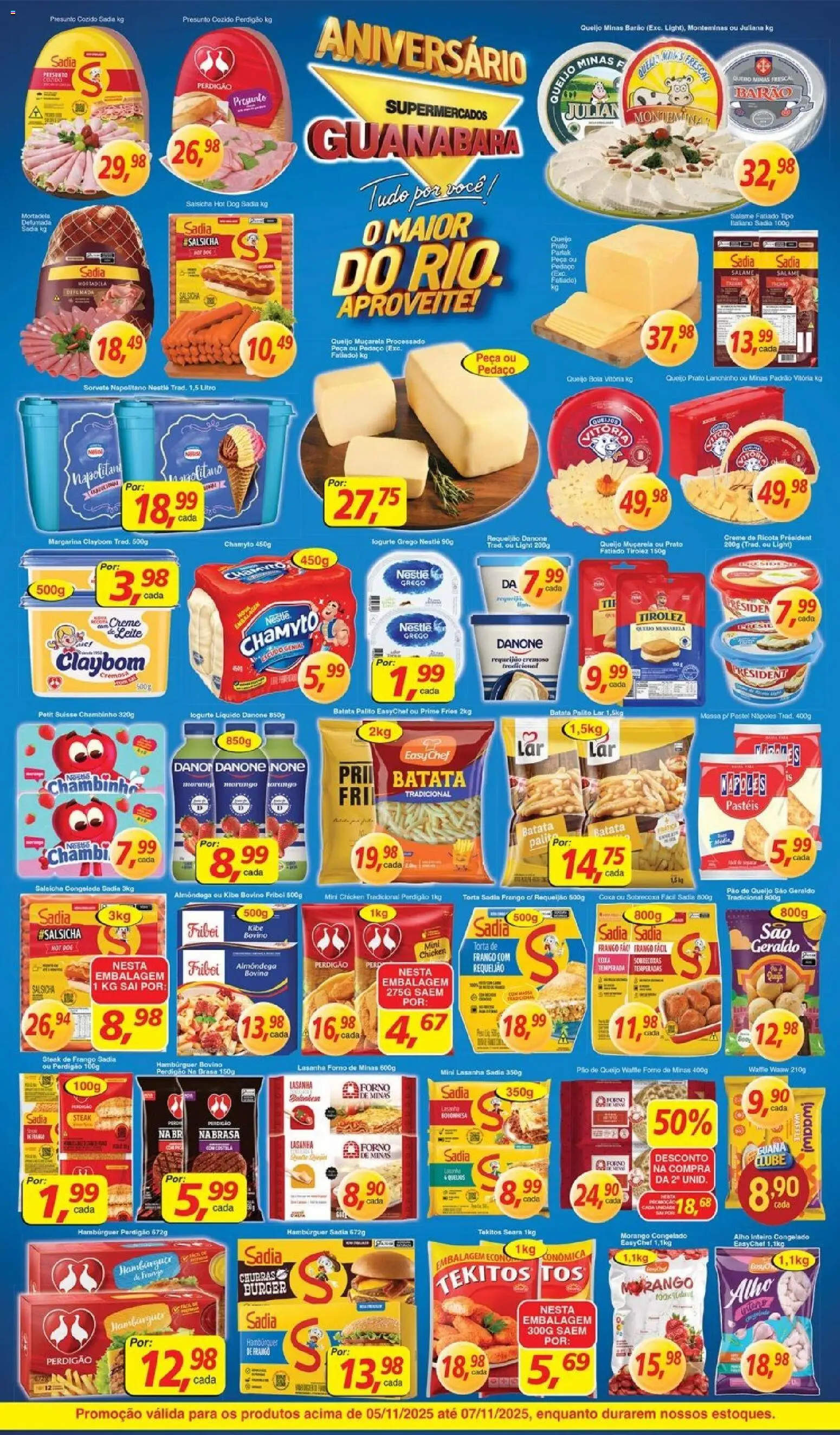 Supermercados Guanabara Folheto - válido de 05.11.2025 | Página: 4 | Produtos: Salame, Presunto, Frango, Margarina
