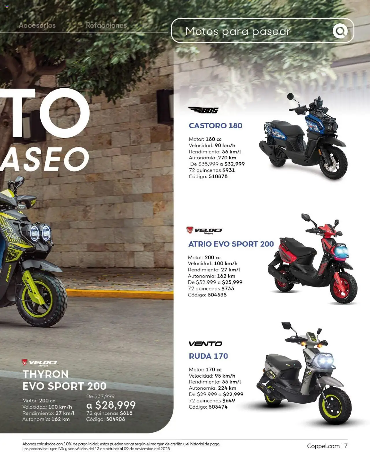 Nuevas ofertas de Coppel válidas en toda la República Mexicana desde el 01.10.2025. ¡Encuentra las mejores ofertas en Coppel - Catálogo Motos! | Página: 7
