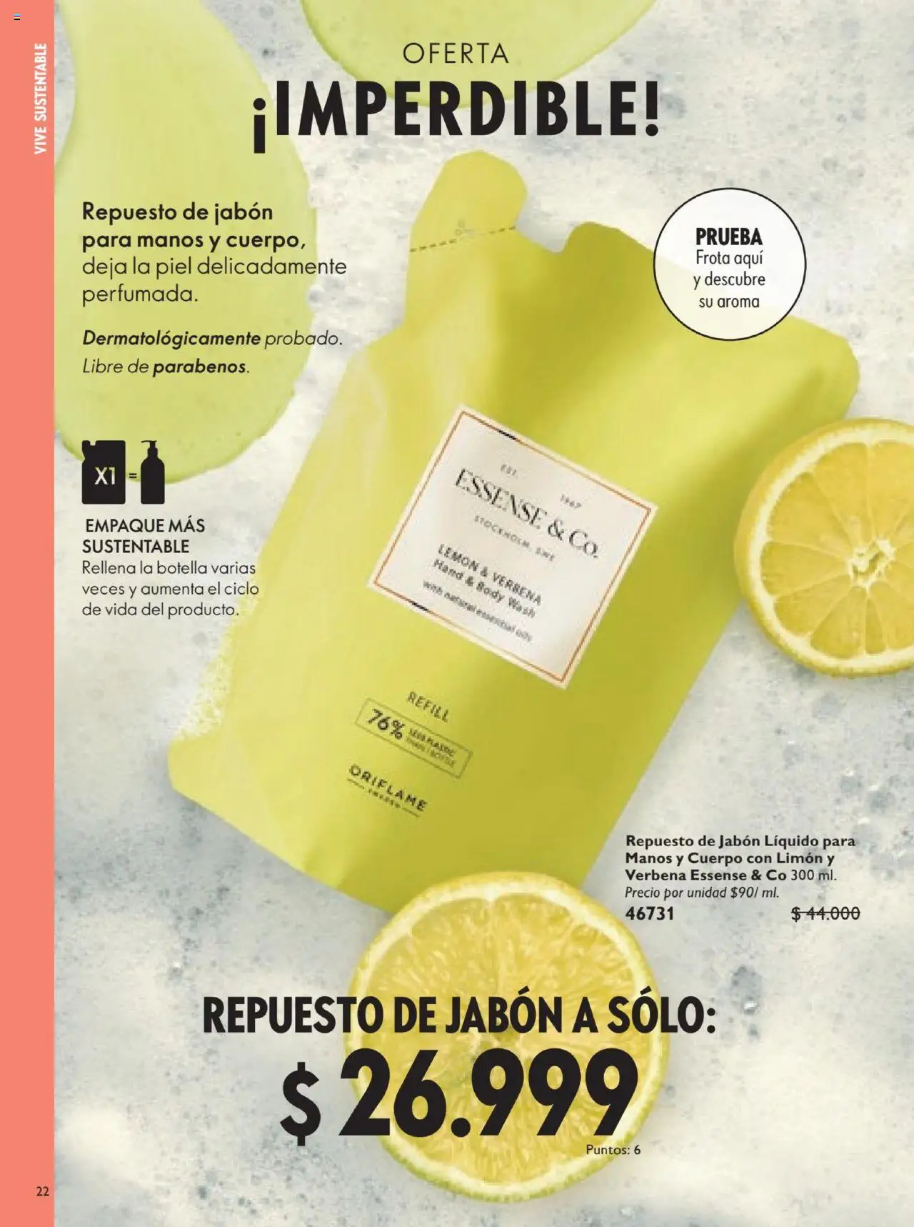 Oriflame revista - valida desde el 12.07.2025 | Página: 22 | Productos: Jabón líquido, Botella, Limón, Jabón