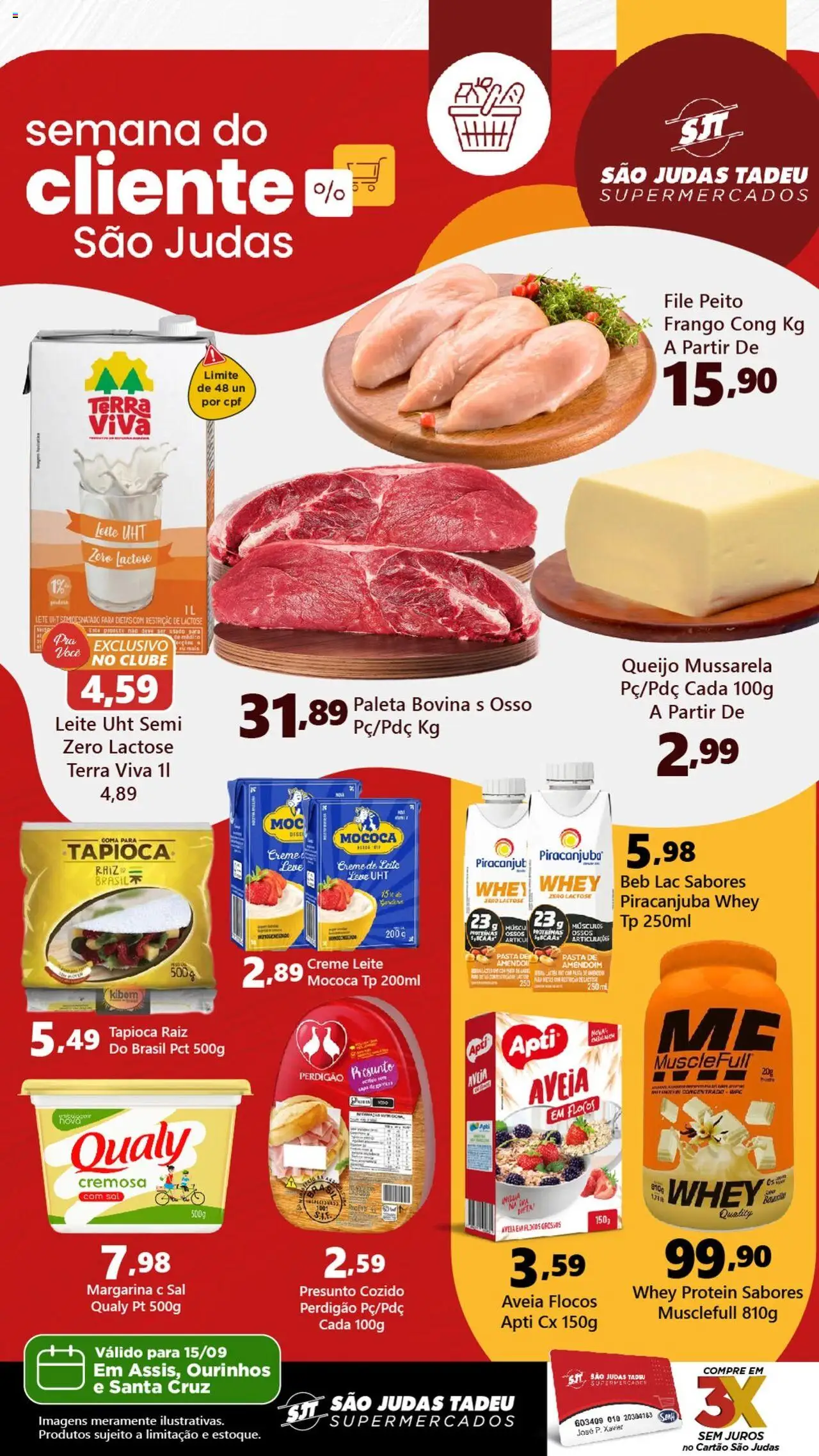 São Judas Tadeu Folheto - válido de 15.09.2025 | Página: 1 | Produtos: Leite, Pasta, Sal, Margarina