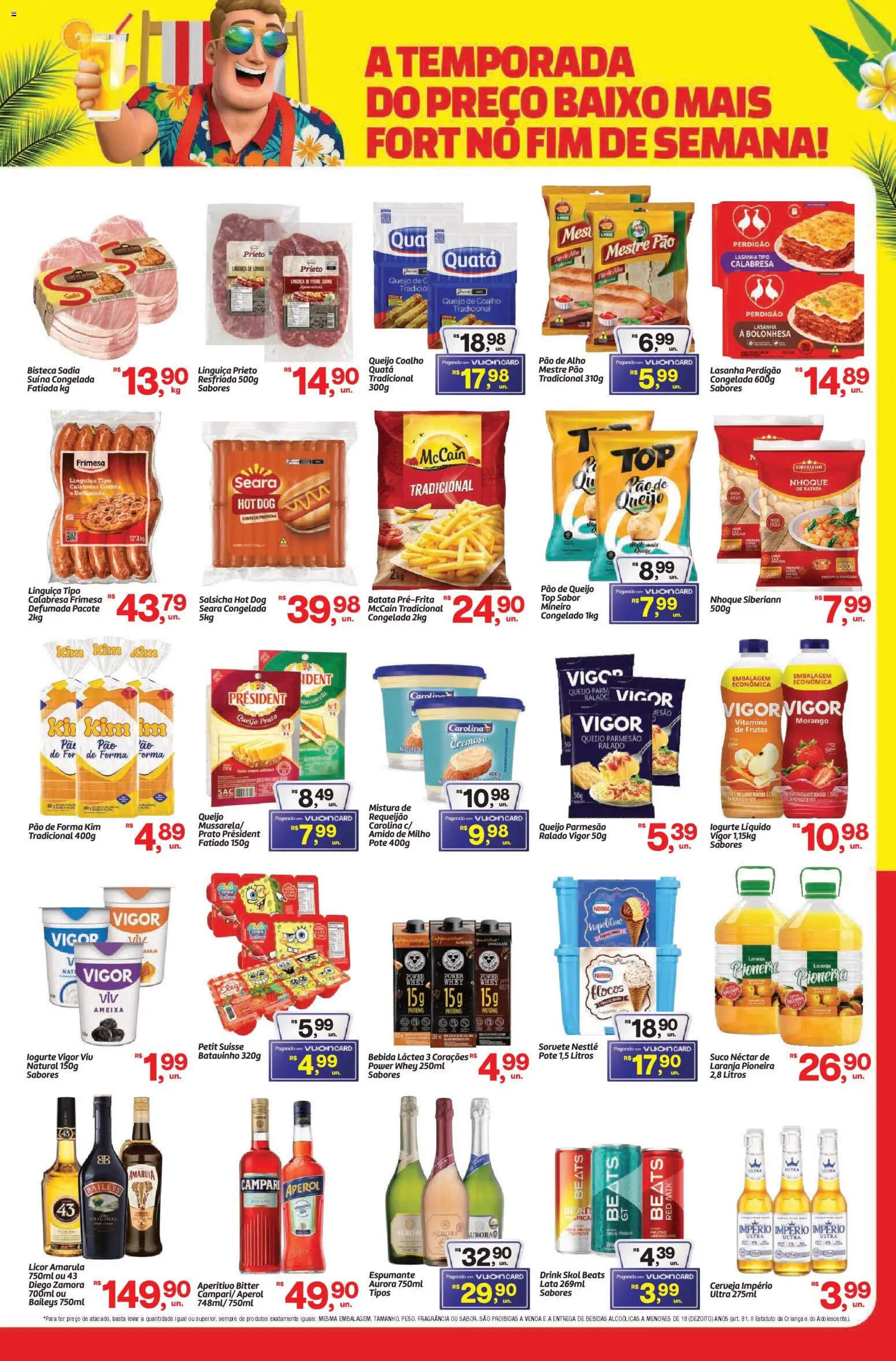 Fort Atacadista Folheto - válido de 24.01.2026 | Página: 3 | Produtos: Cerveja, Queijo coalho, Lasanha, Pão de queijo