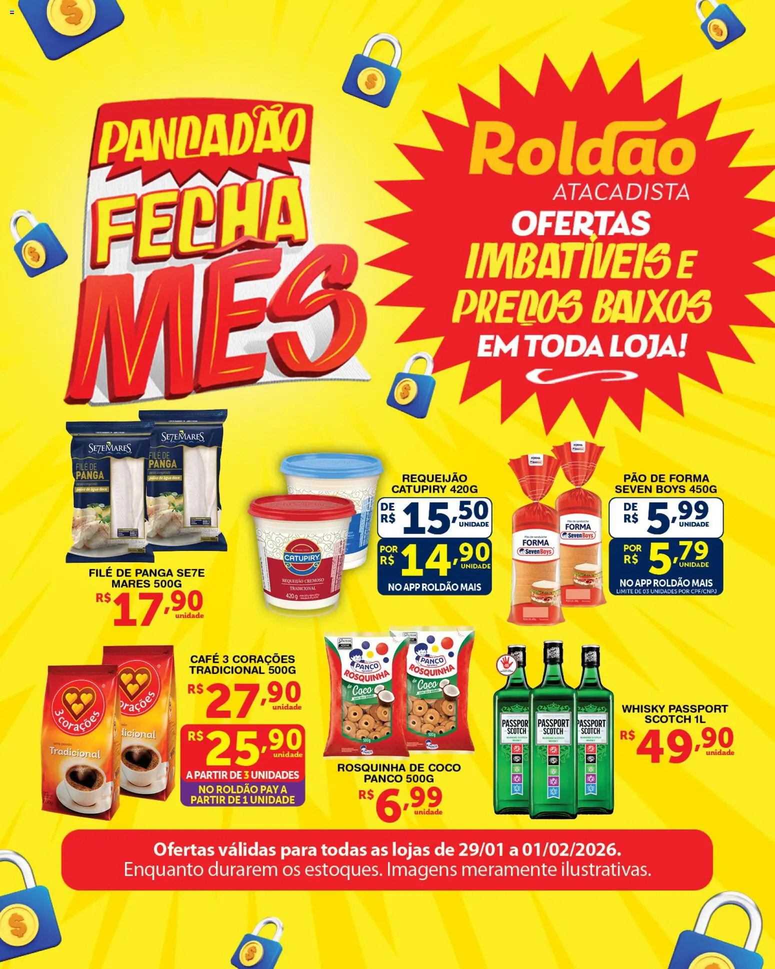 Roldão Folheto - válido de 29.01.2026 | Página: 2 | Produtos: Coco, Catupiry, Pão de forma, Rosquinha