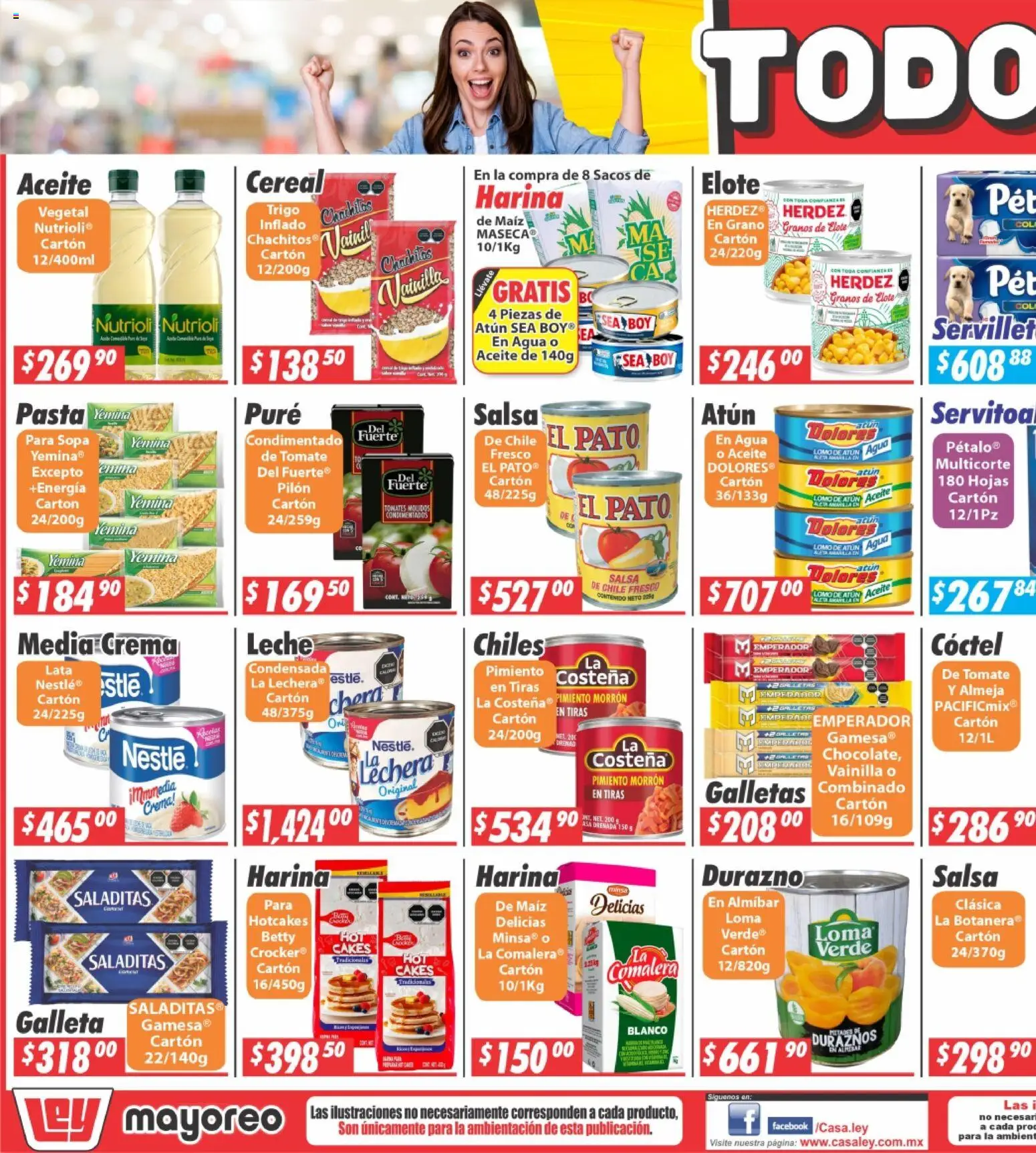 Nuevas ofertas de Casa Ley válidas en toda la República Mexicana desde el 20.04.2026. ¡Encuentra las mejores ofertas en Casa Ley folleto La Paz! | Página: 3 | Productos: Maíz, Harina, Atún, Pasta