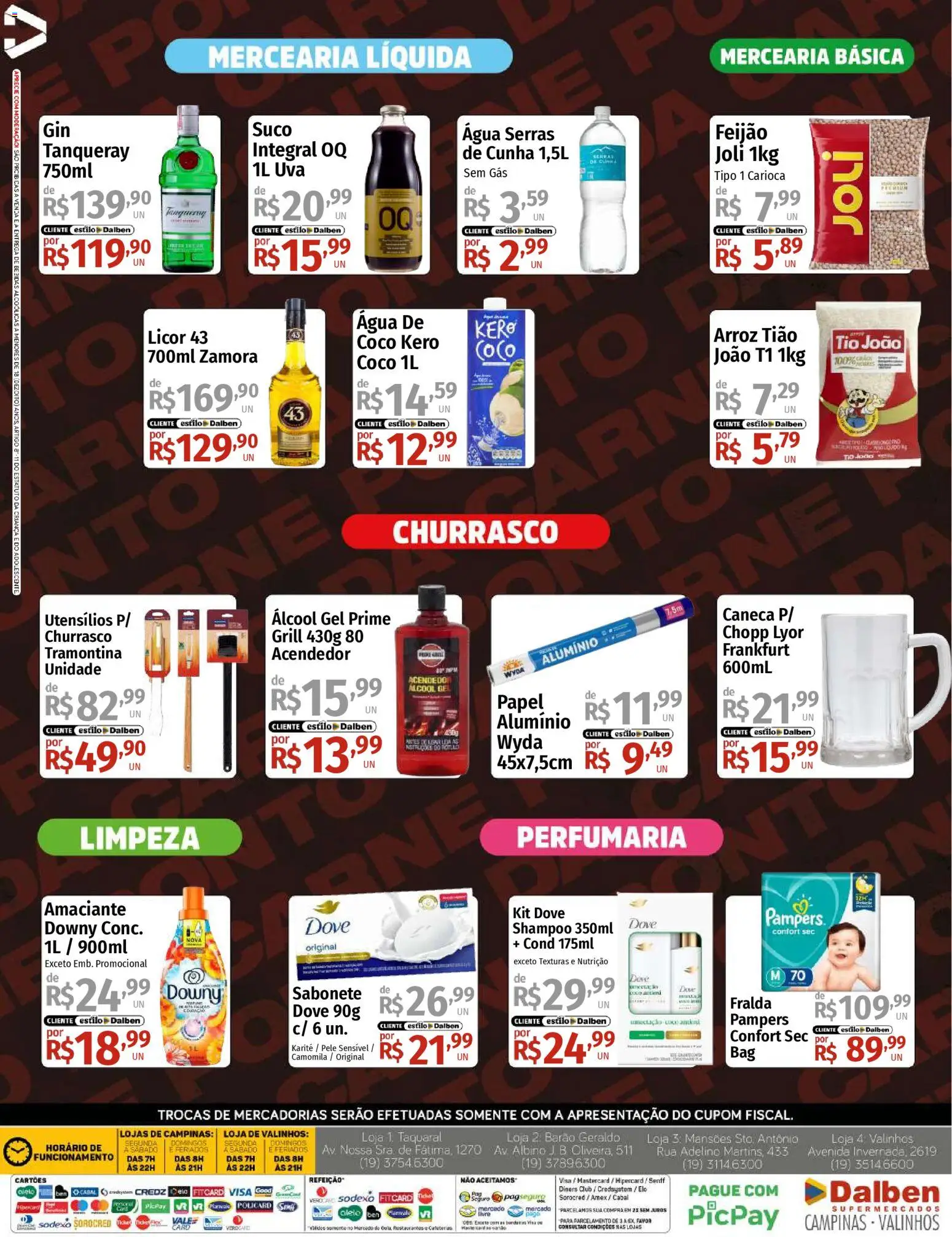 Supermercado Dalben Folheto - válido de 21.01.2026 | Página: 4 | Produtos: Coco, Licor, Suco, Amaciante