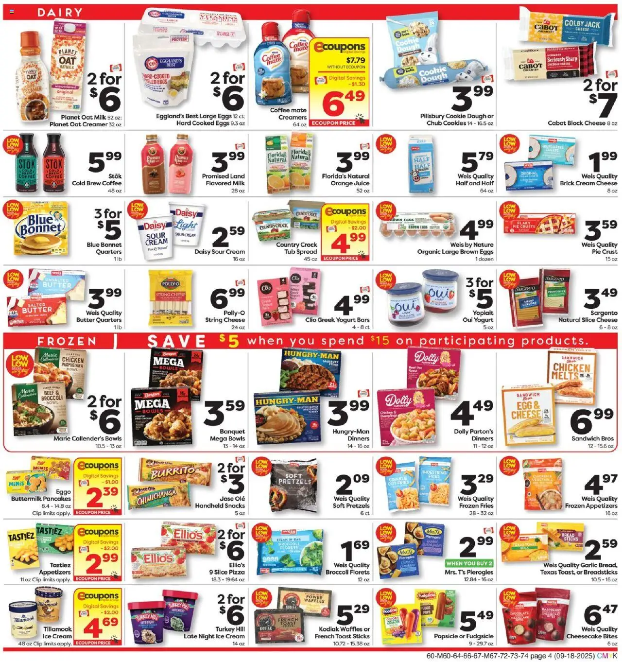 Weis Monthly Ad - valid from 18.09.2025 | Page: 4 | Products: Clip, Milk, Coffee, Cookies