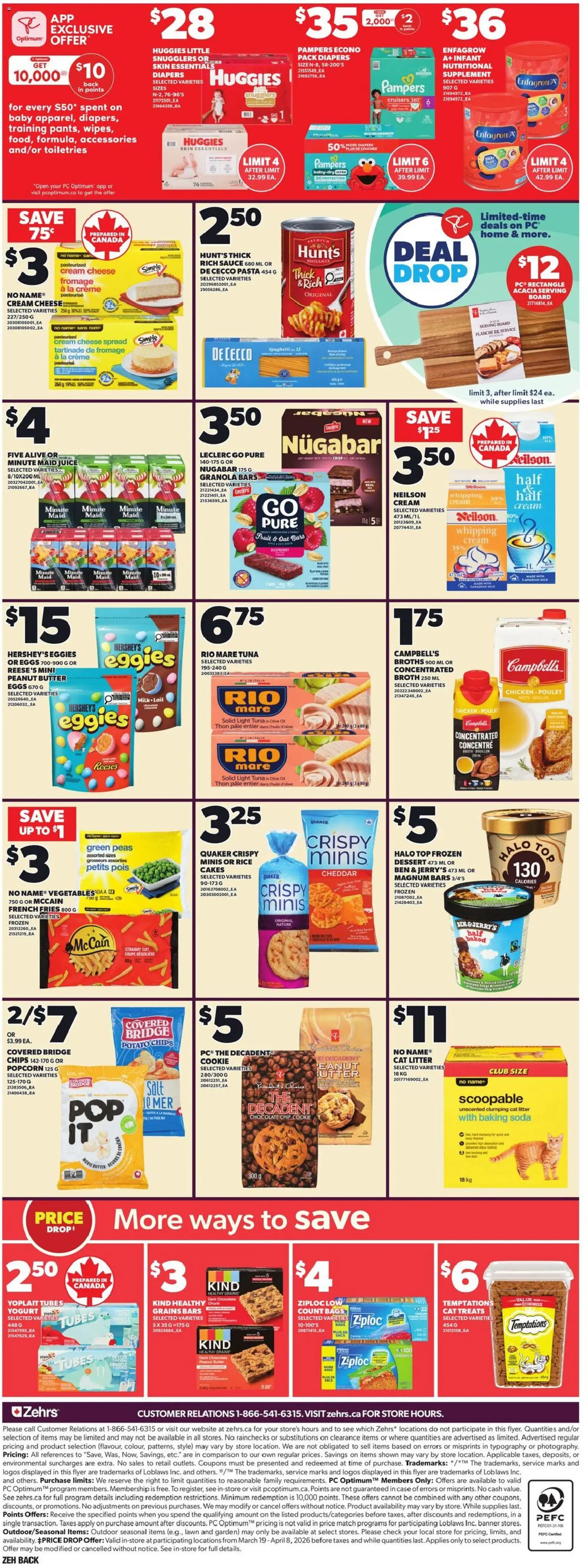 Zehrs flyer valid from 19.03.2026 | Page: 4 | Products: Rice, PC, Milk, Juice