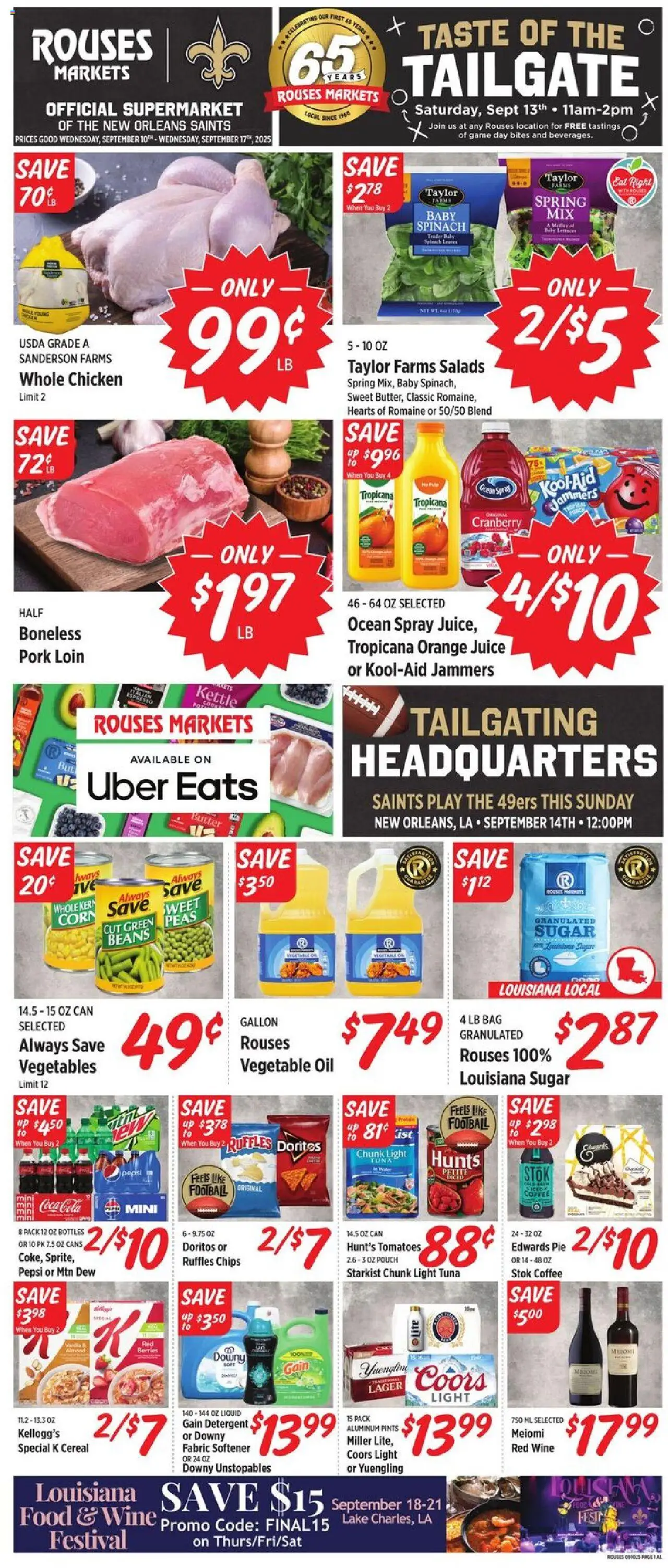 Rouses Weekly Ad - AL - valid from 10.09.2025 | Page: 2 | Products: Oil, Coffee, Fabric softener, Bag