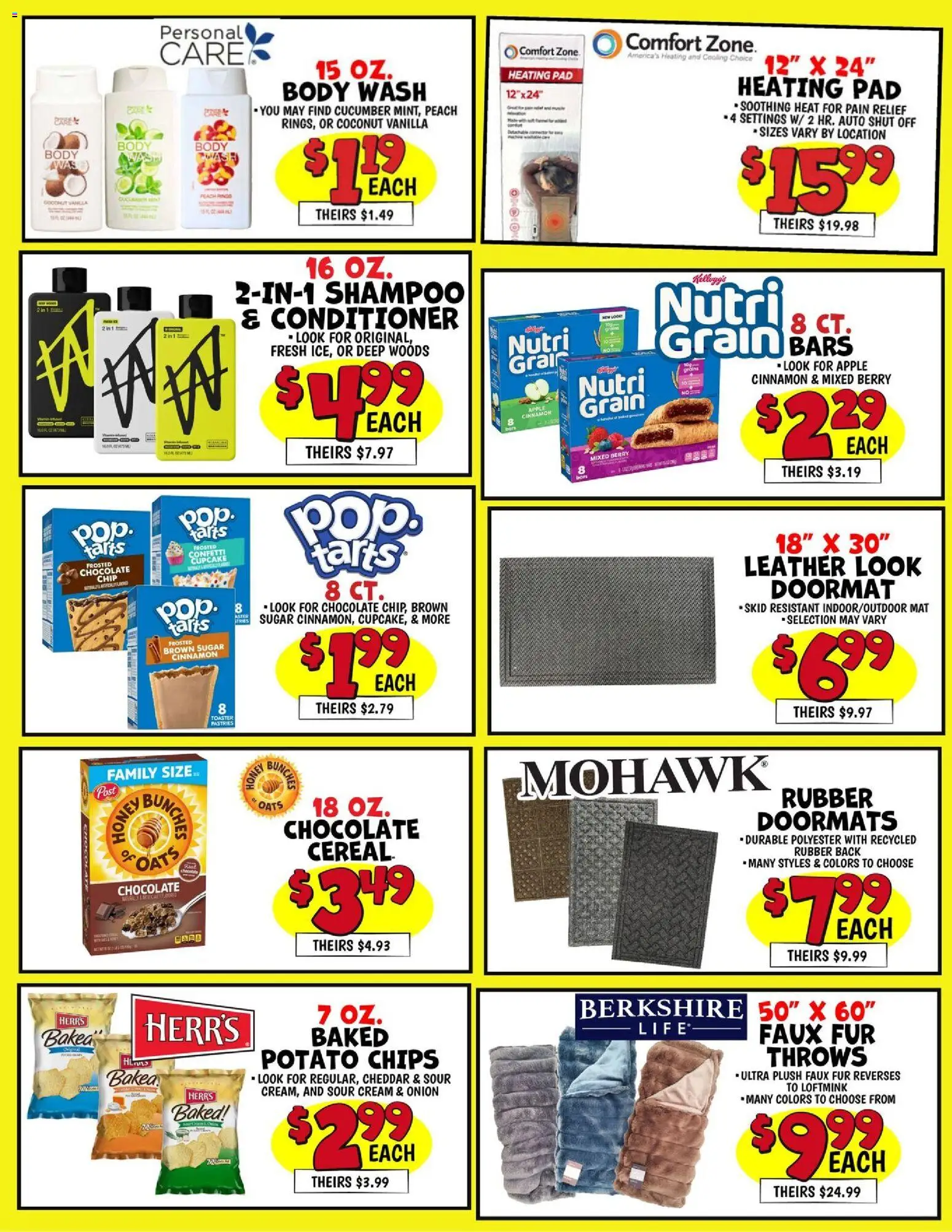 Ollie's Weekly Ad - valid from 02.01.2026 | Page: 3 | Products: Toaster, Doormat, Chocolate Chip, Cupcake