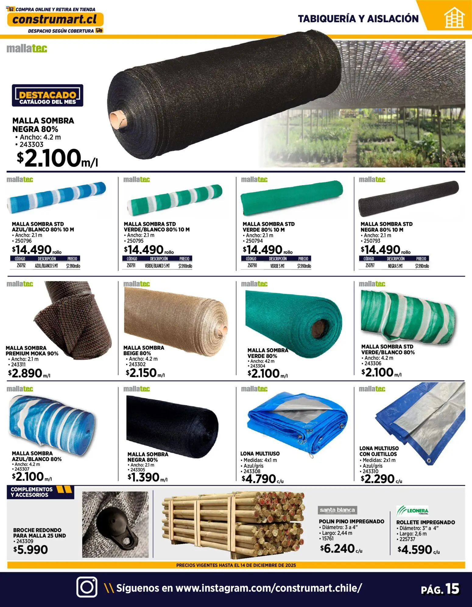 Construmart Ofertas │ válido desde el 01.12.2025 | Página: 15 | Productos: Lona, Sombra, Broche