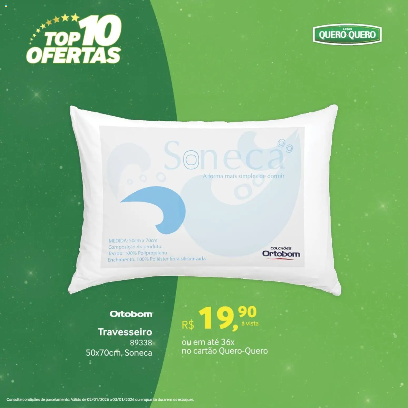 Lojas Quero-Quero Folheto - válido de 02.01.2026 | Página: 13 | Produtos: Travesseiro, Tecido