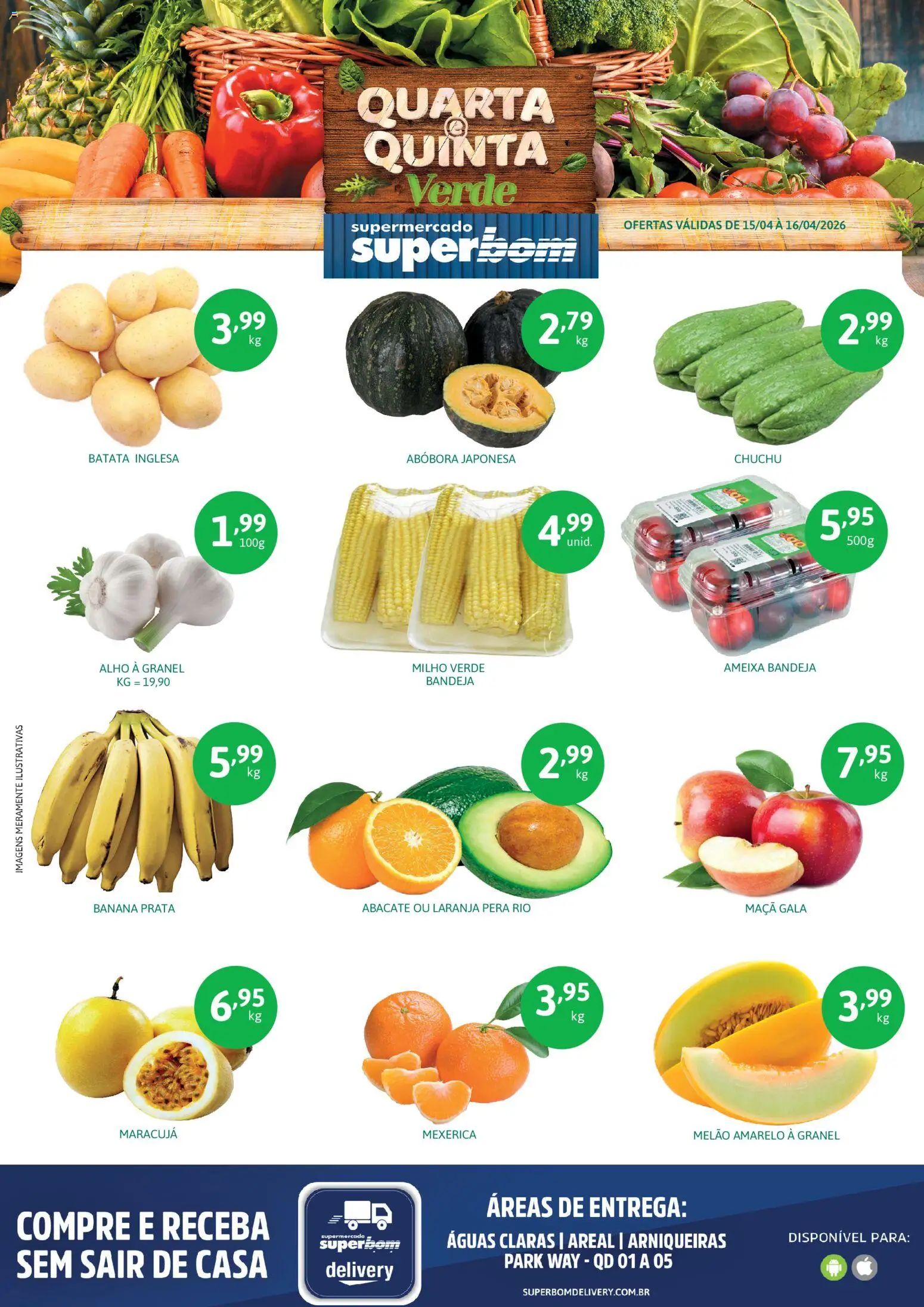 Superbom Folheto - válido de 15.04.2026 | Página: 1 | Produtos: Mexerica, Pera, Milho verde, Bandeja