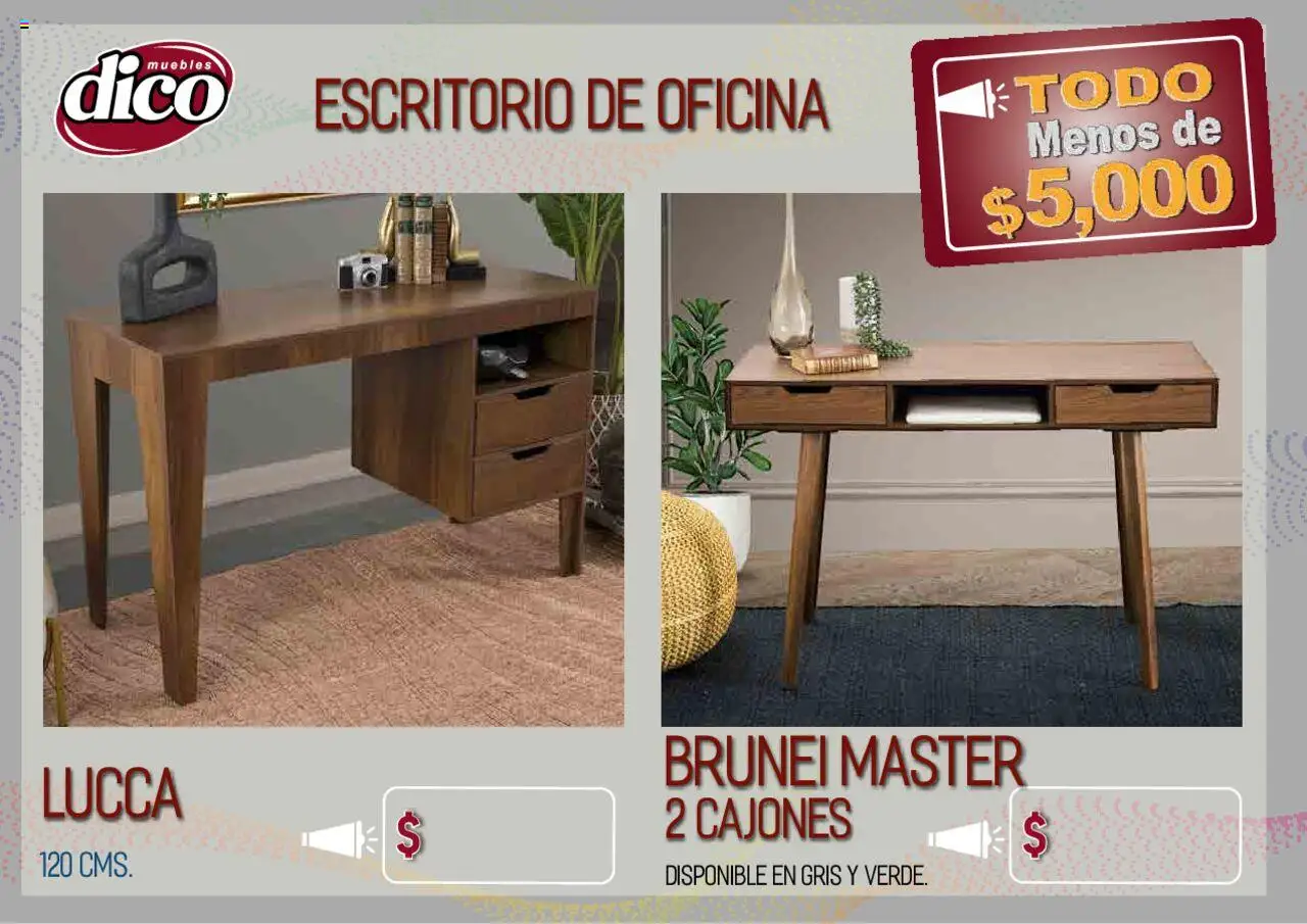 Nuevas ofertas de Muebles Dico válidas en toda la República Mexicana desde el 12.02.2025. ¡Encuentra las mejores ofertas en Muebles Dico catálogo Todo Menos! | Página: 68 | Productos: Escritorio