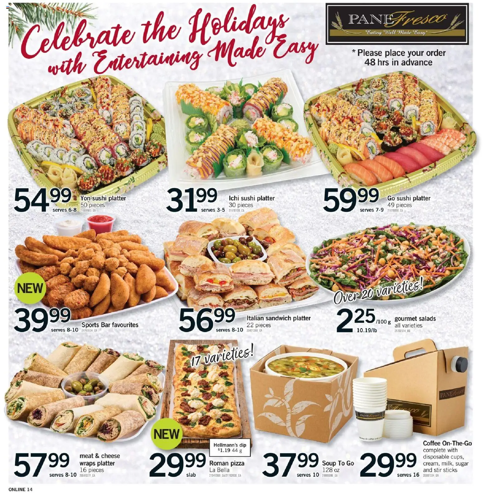Fortinos flyer valid from 11.12.2025 | Page: 14 | Products: Cheese, Coffee, Pizza