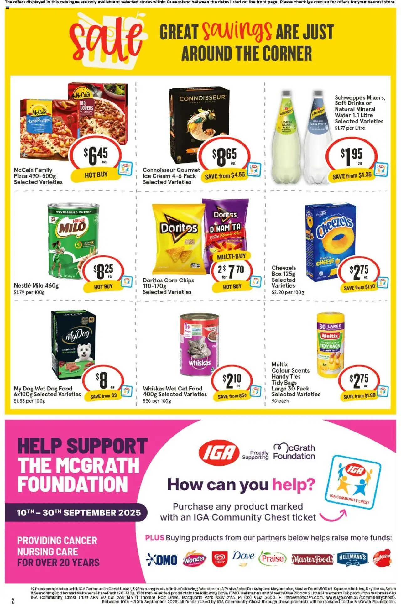 IGA catalogue - valid from 24.09.2025 | Page: 2 | Products: Box, Chips, Ice cream, Soft drinks
