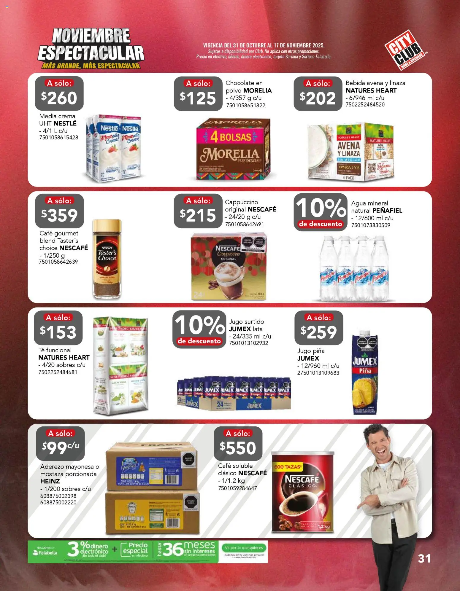 Nuevas ofertas de City Club válidas en toda la República Mexicana desde el 31.10.2025. ¡Encuentra las mejores ofertas en City Club Buen Fin! | Página: 31 | Productos: Azúcar, Avena, Agua, Piña