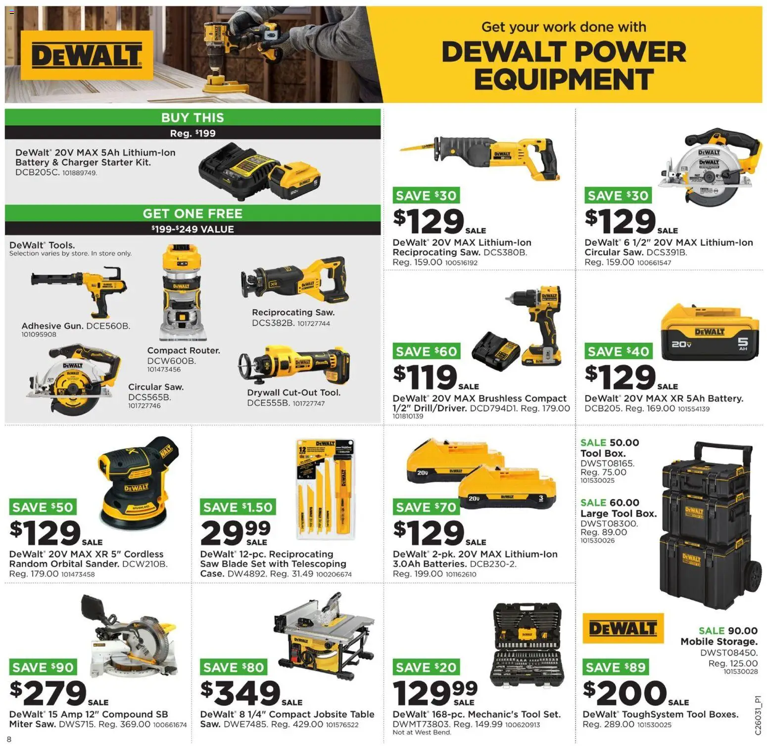 Mills Fleet Farm Weekly Ad - valid from 12.01.2026 | Page: 10 | Products: Adhesive, Saw, Table, Charger
