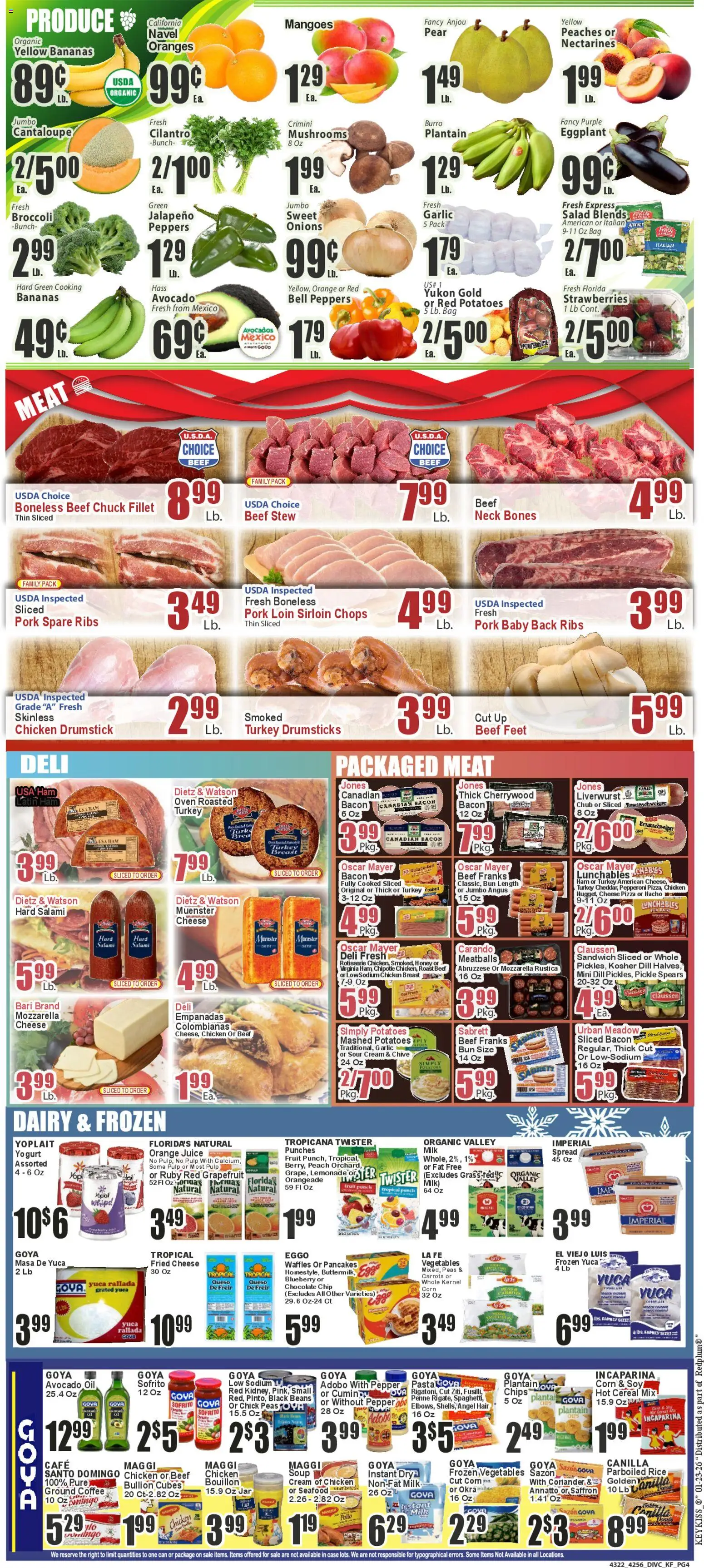 Key Food Weekly Ad - valid from 23.01.2026 | Page: 4 | Products: Oil, Coffee, Oranges, Eggplant