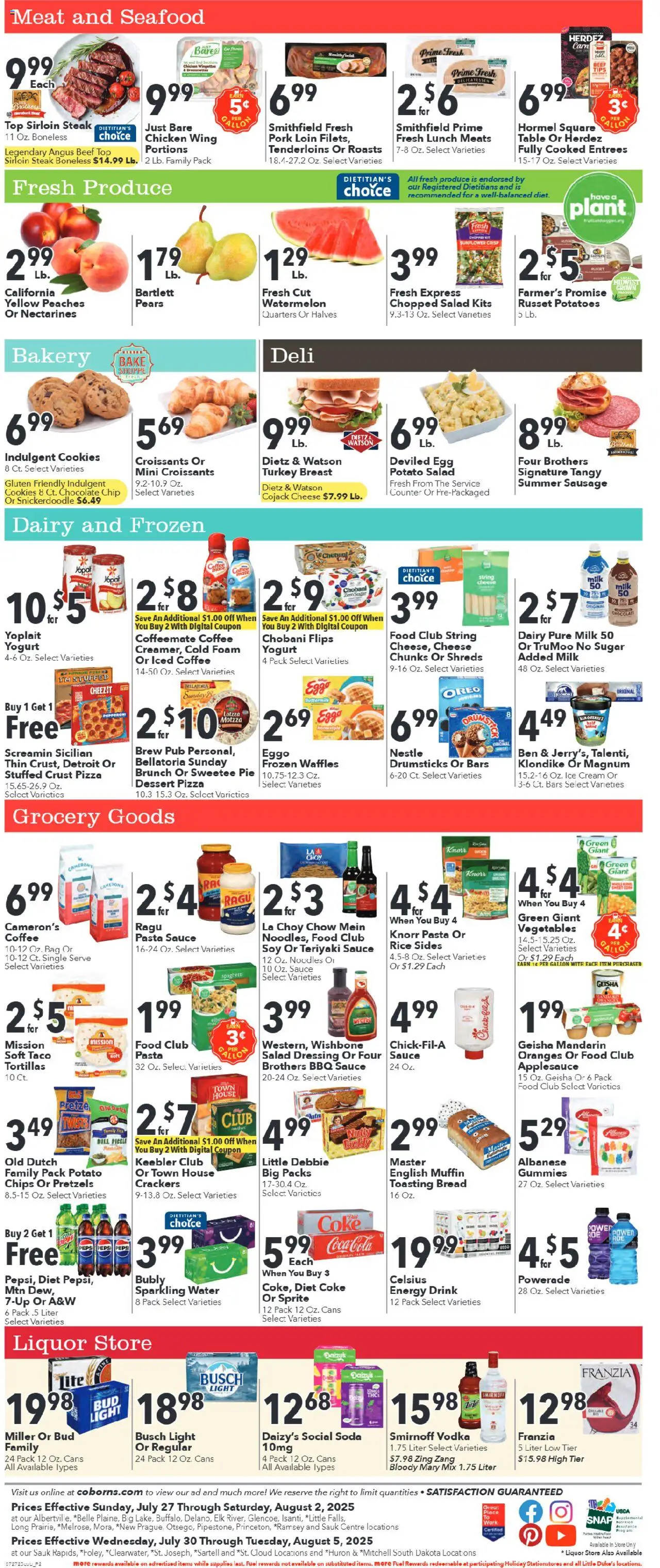 Coborn's Weekly Ad - valid from 27.07.2025 | Page: 2 | Products: Bakery, Bread, Sugar, Dill