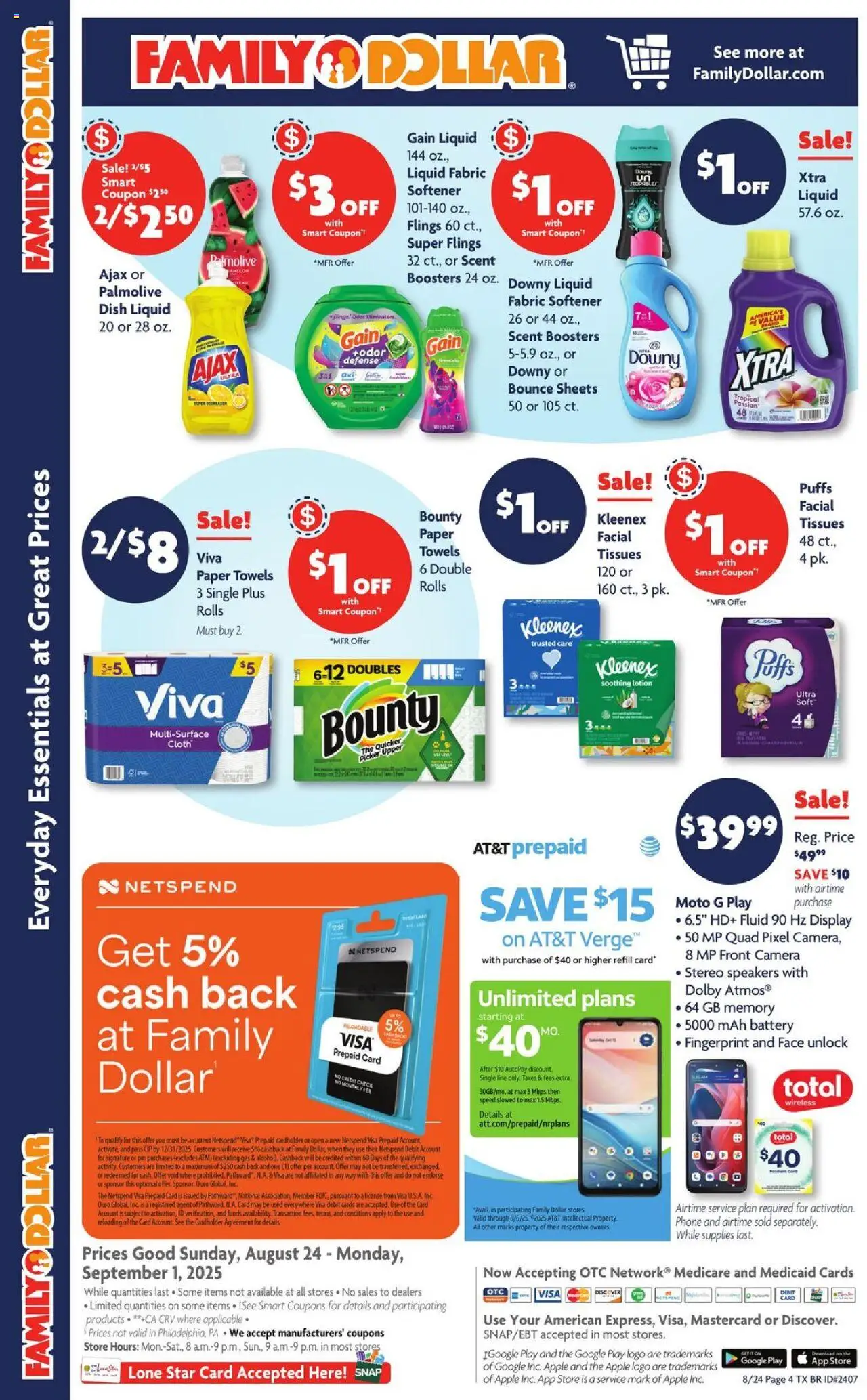 Family Dollar Weekly Ad - valid from 24.08.2025 | Page: 10 | Products: Picker, Battery, Pin, Fabric softener