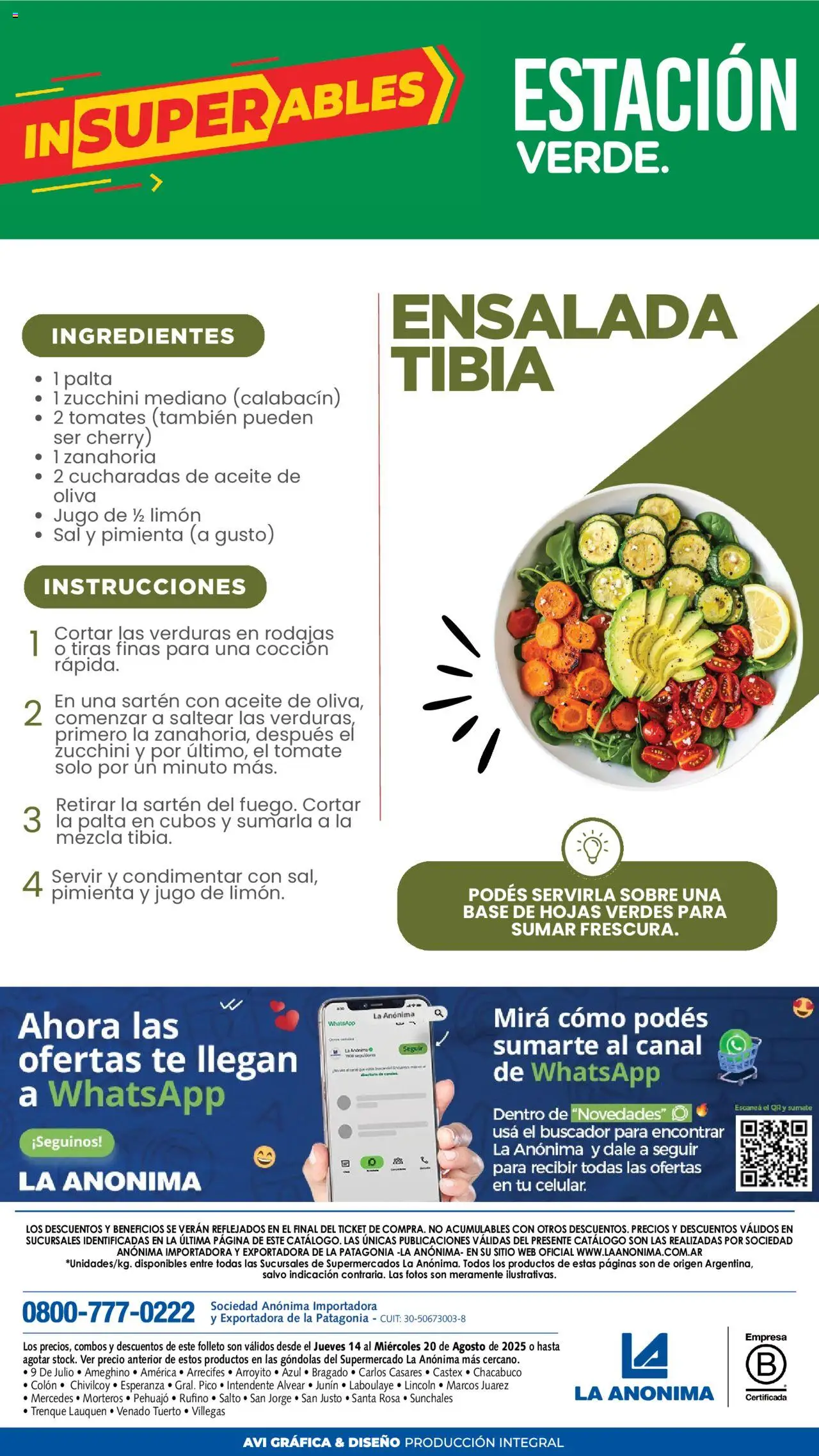 La Anonima catálogo │ válido desde el 14.08.2025 | Página: 8 | Productos: Aceite, Sal, Tomate, Limón