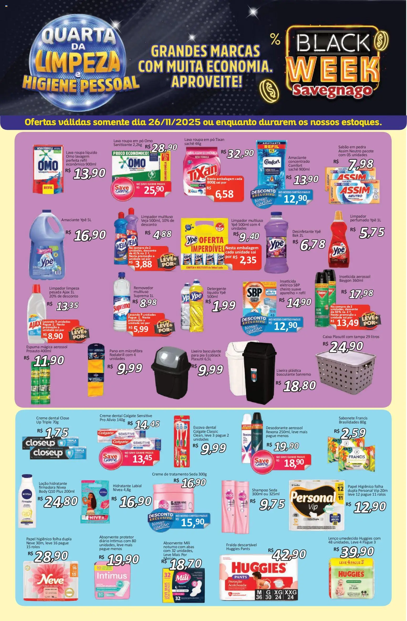 Savegnago Folheto - válido de 26.11.2025 | Página: 1 | Produtos: Limpador multiuso, Sabão, Lenço, Lenço umedecido