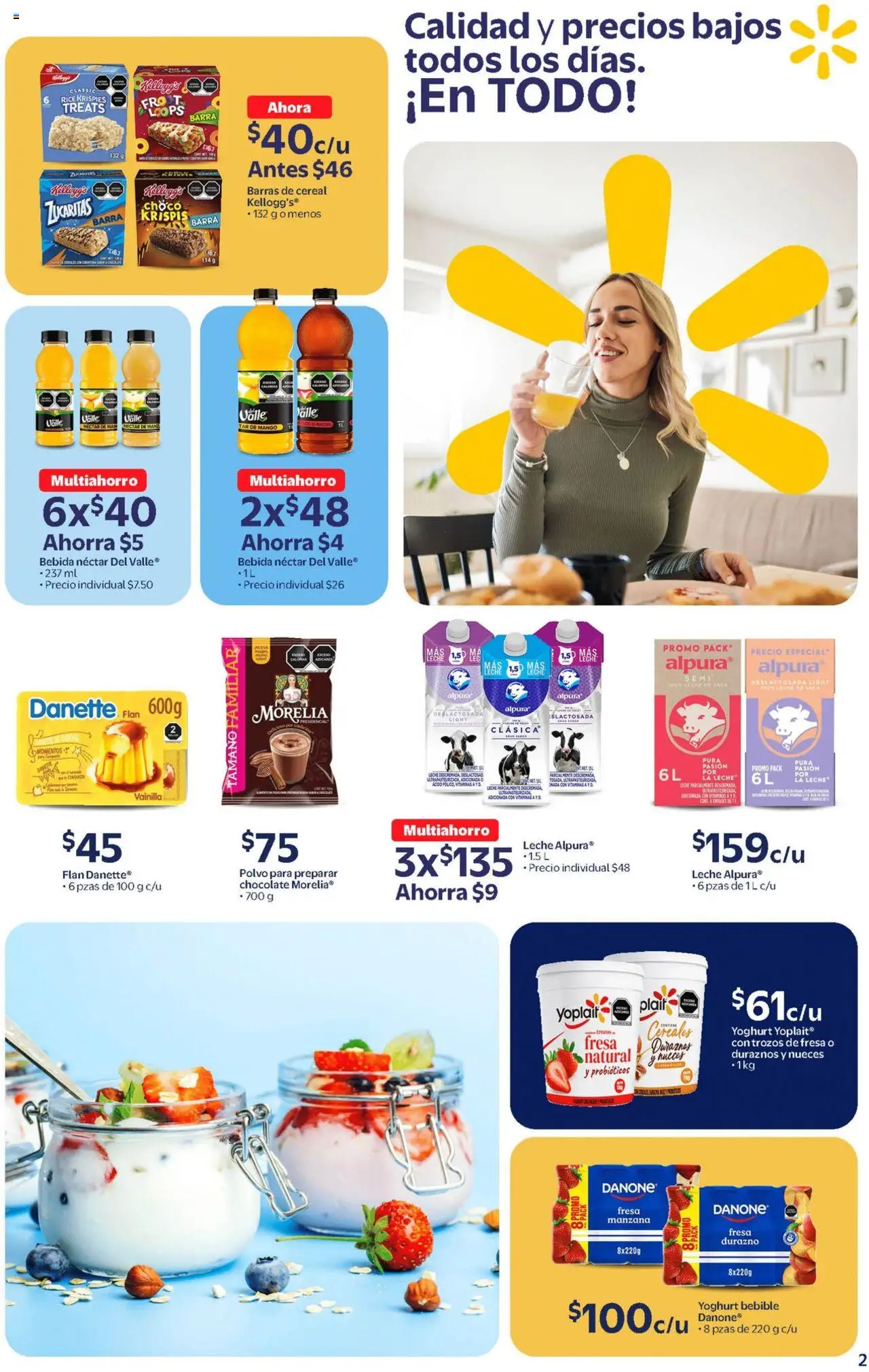 Nuevas ofertas de Walmart válidas en toda la República Mexicana desde el 17.09.2025. ¡Encuentra las mejores ofertas en Walmart - Folleto! | Página: 2 | Productos: Durazno, Mango, Chocolate, Cereales