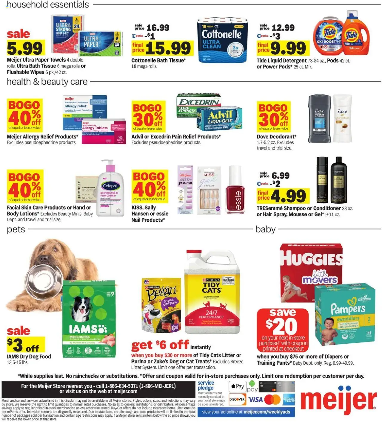 Meijer Weekly Ad - MI - valid from 01.10.2025 | Page: 4 | Products: Bath, Dog Food, Detergent, Television