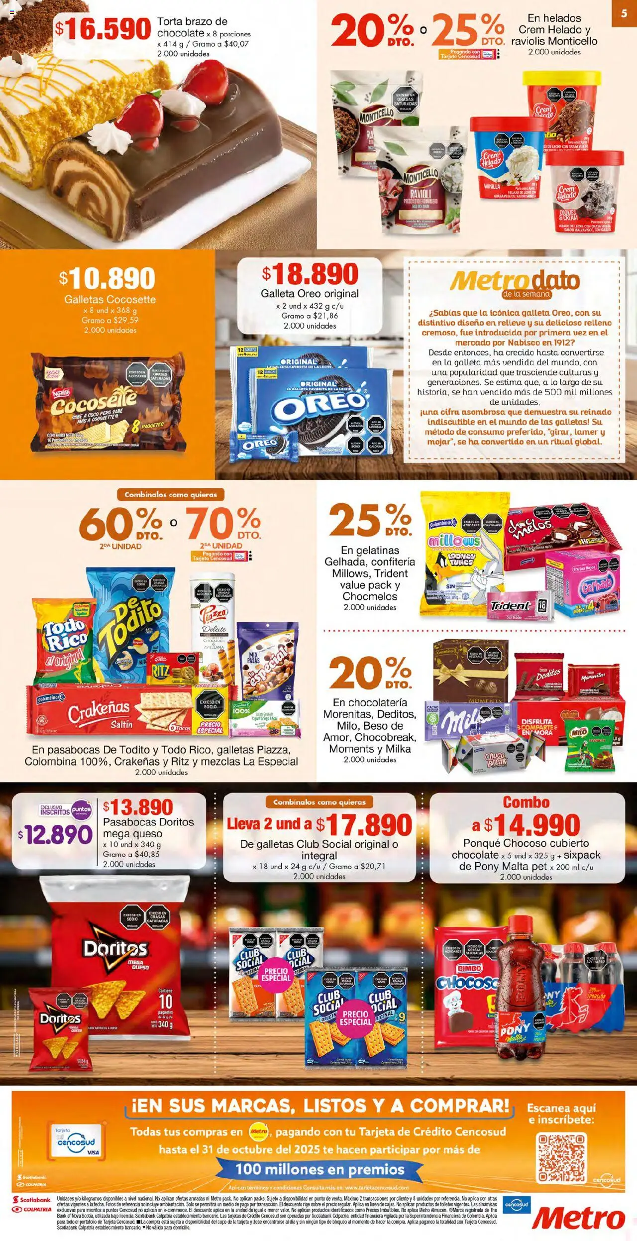 Metro revista - valida desde el 10.10.2025 | Página: 5 | Productos: Galletas, Helado, Raviolis, Queso