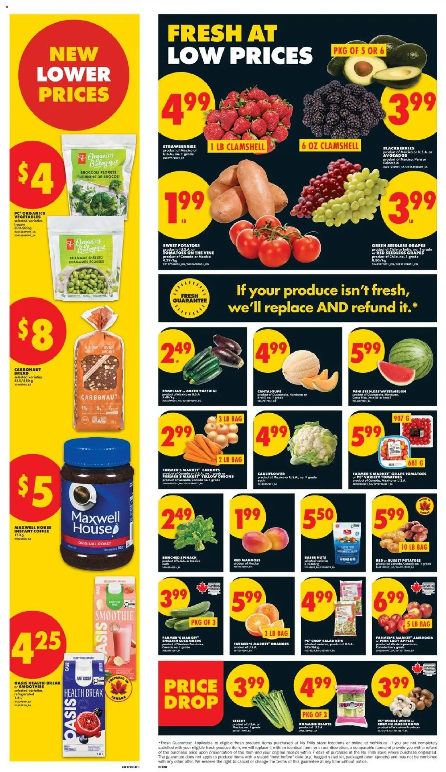 No Frills flyer valid from 16.04.2026 | Page: 2 | Products: Cucumbers, Potatoes, Bread, Tomatoes