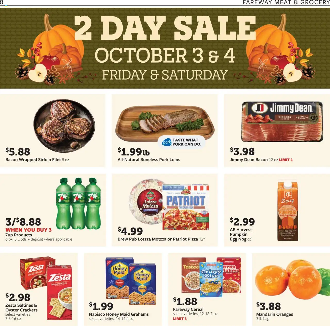 Fareway Weekly Ad - valid from 29.09.2025 | Page: 8 | Products: Pizza, Oranges, Rice, Pumpkin