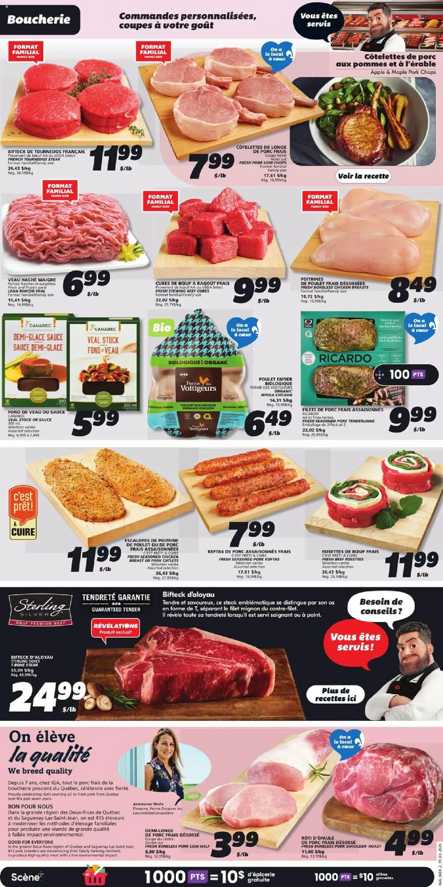 IGA flyer valid from 19.03.2026 | Page: 4 | Products: Beef, Chicken breasts, Chicken, Pork