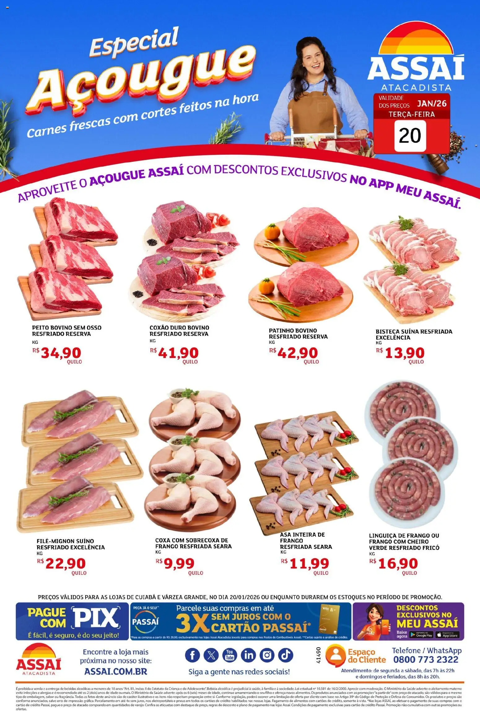 Assaí Atacadista Folheto - válido de 20.01.2026 | Página: 1 | Produtos: Pneus, Bebida, Telefone, Frango