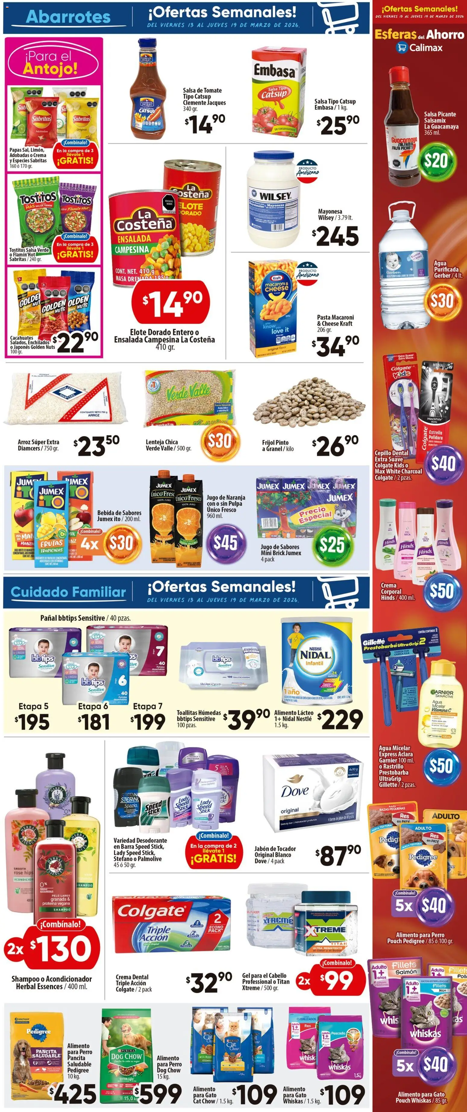 Nuevas ofertas de Calimax válidas en toda la República Mexicana desde el 13.03.2026. ¡Encuentra las mejores ofertas en Calimax folleto Tijuana! | Página: 5 | Productos: Desodorante, Rastrillo, Toallitas húmedas, Paté