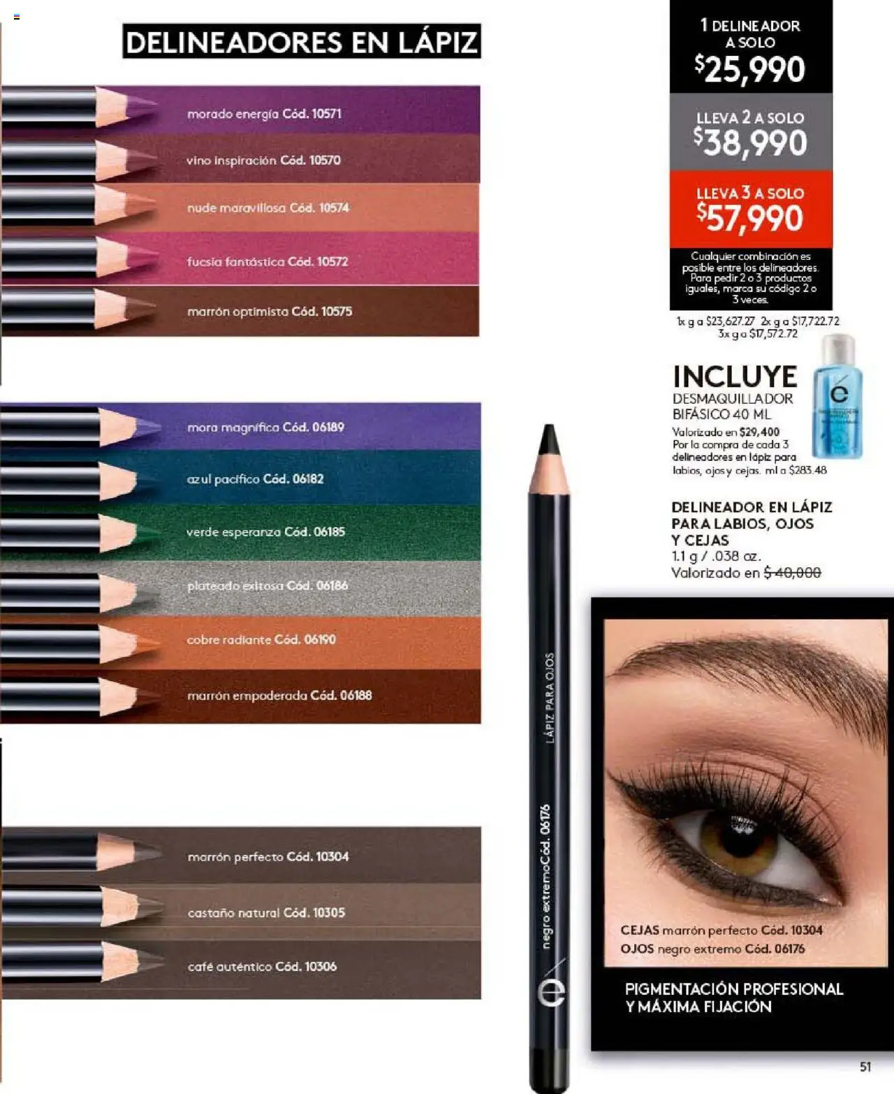 Ésika revista - valida desde el 24.09.2025 | Página: 51 | Productos: Delineador, Combinación, Mora, Café