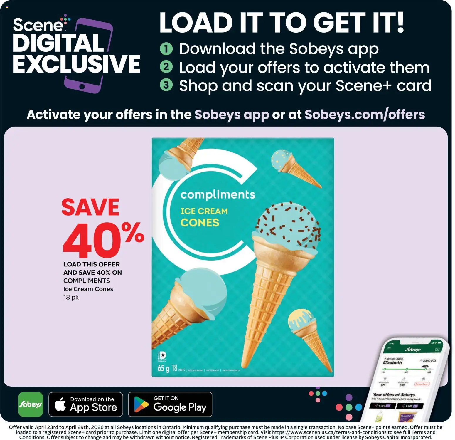 Sobeys flyer valid from 23.04.2026 | Page: 13 | Products: Cream, Ice cream