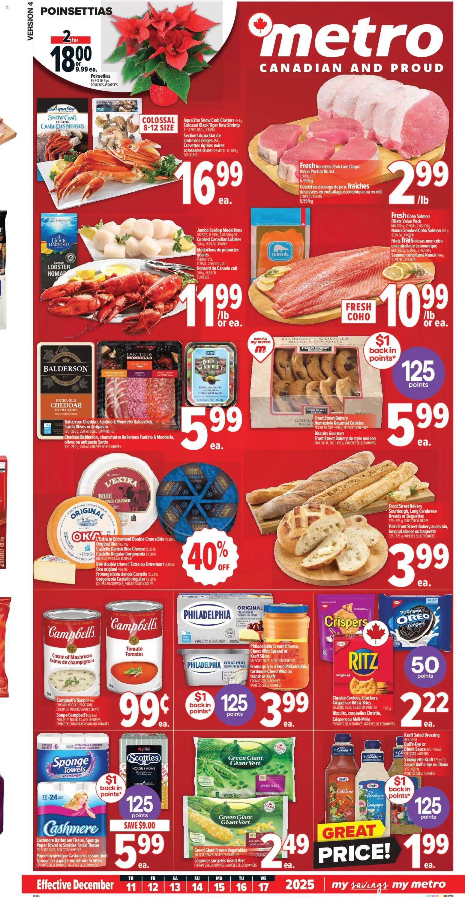 Metro flyer valid from 11.12.2025 | Page: 4 | Products: Cream, Cookies, Salad, Cheese