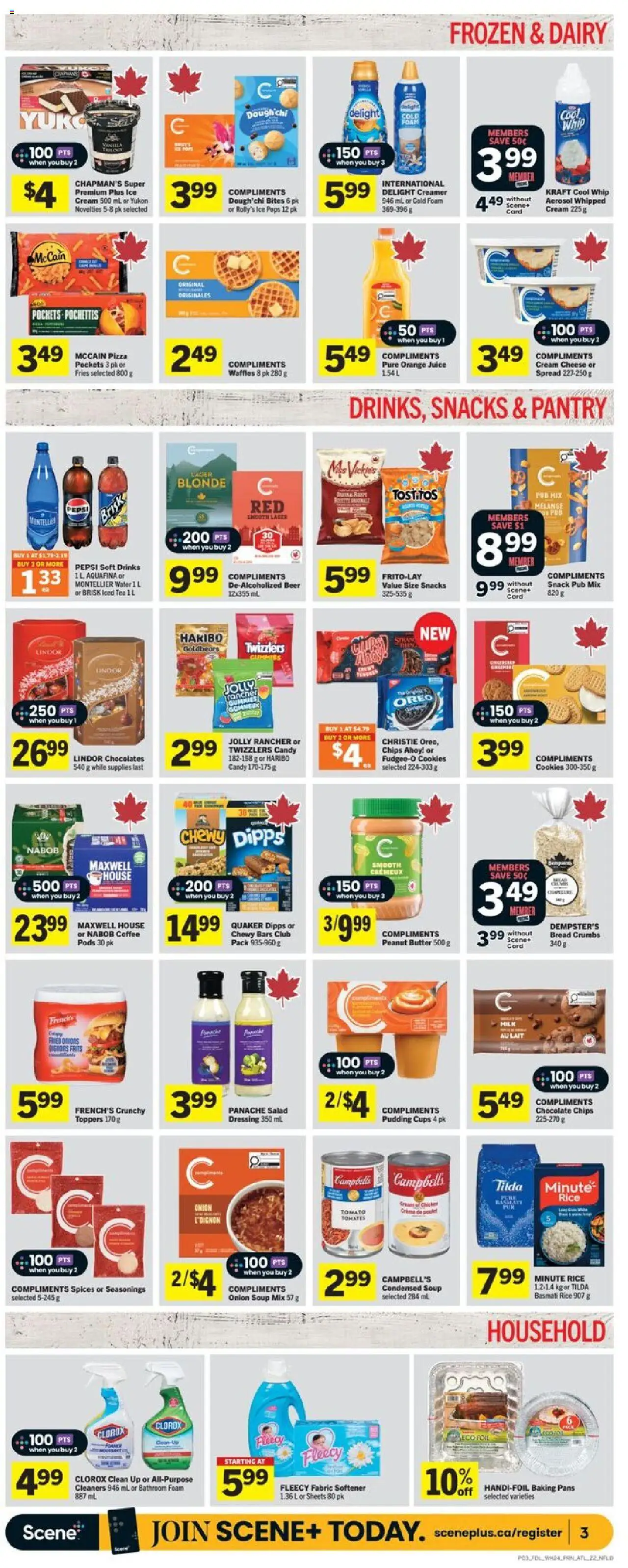Foodland flyer valid from 09.10.2025 | Page: 4 | Products: Chips, Butter, Bread, Pizza