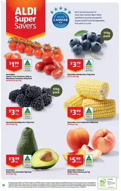 Preview of Catalogue Aldi - valid from 03.12.2025 | Page: 22 | Products: Tomatoes, Vegetables, Fruits, Blueberries