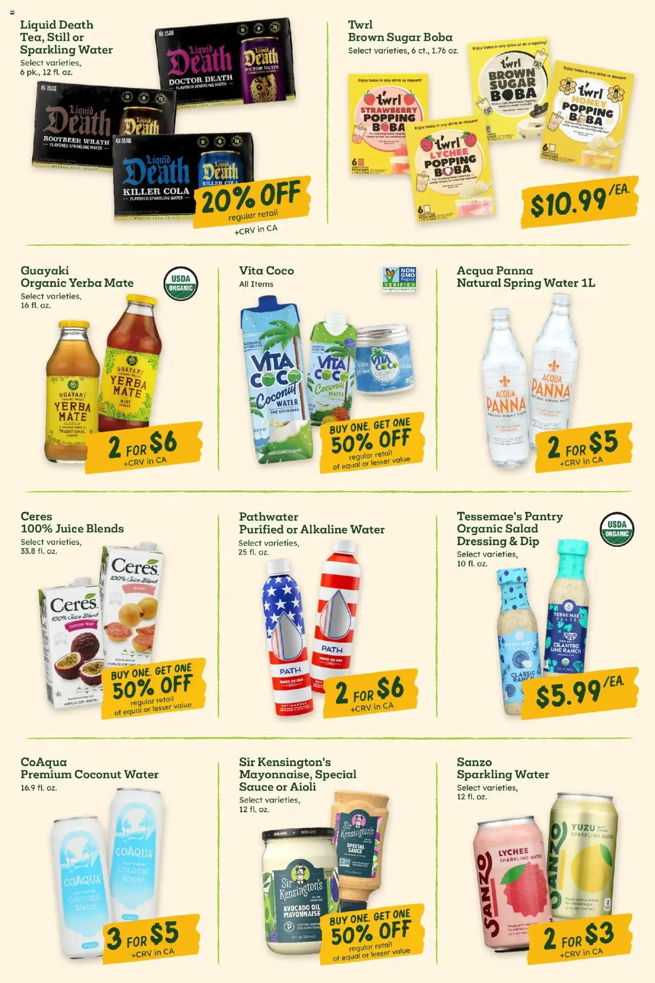 Sprouts Monthly Ad - valid from 25.06.2025 | Page: 17 | Products: Oil, Juice, Avocado, Sauce