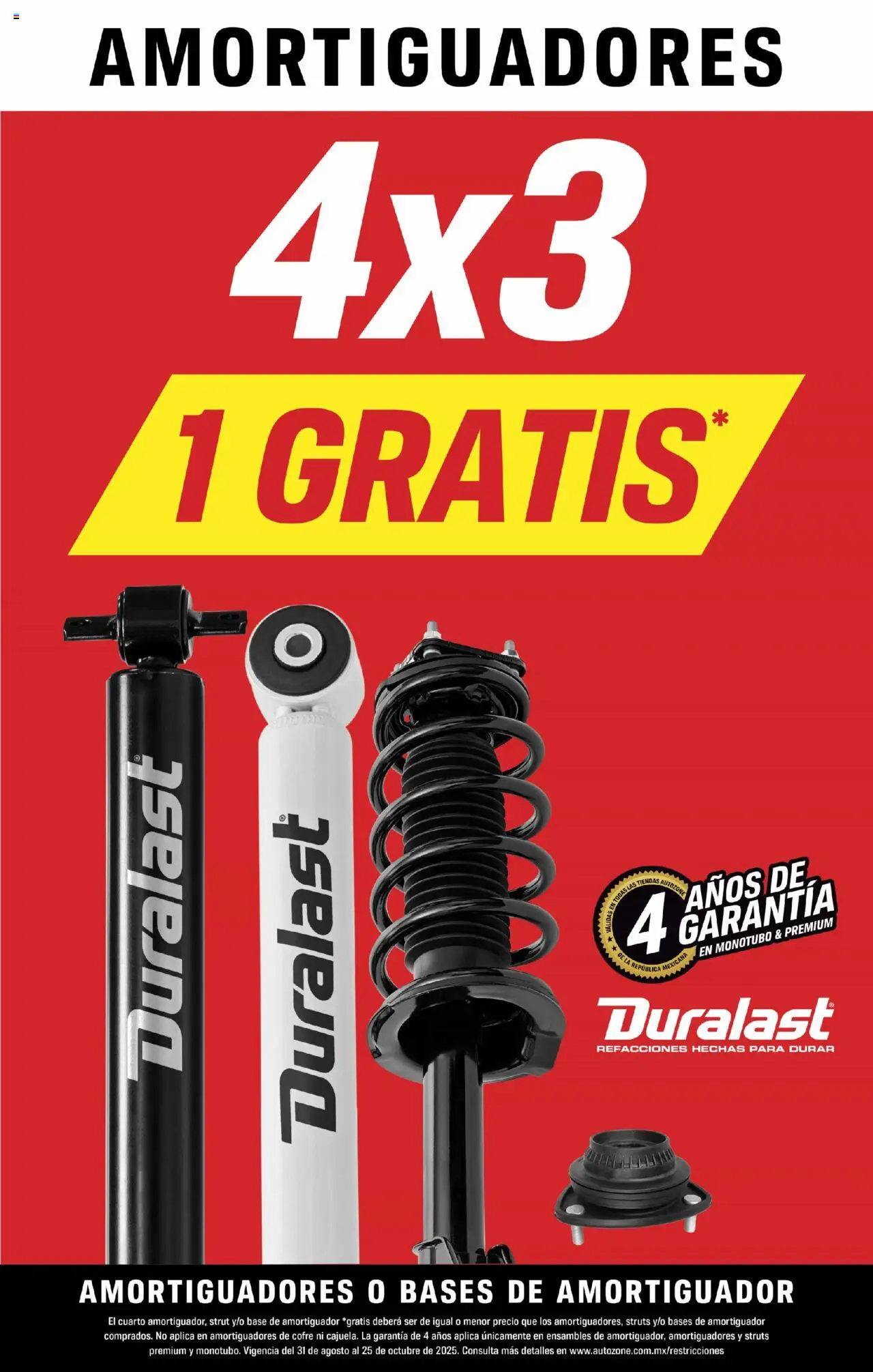 Nuevas ofertas de AutoZone válidas en toda la República Mexicana desde el 31.08.2025. ¡Encuentra las mejores ofertas en AutoZone catálogo! | Página: 1