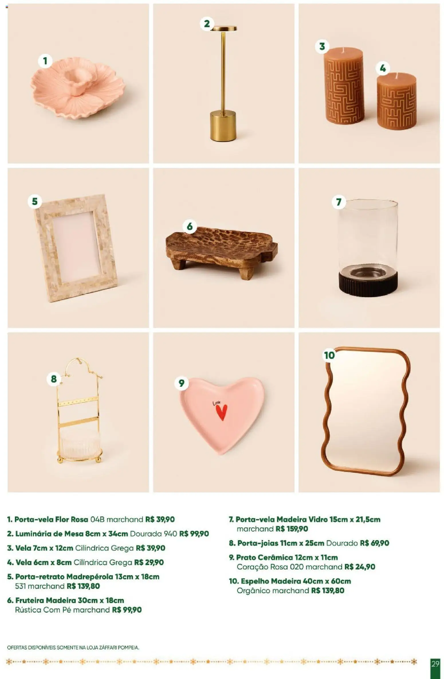 Zaffari Folheto - válido de 28.10.2025 | Página: 29 | Produtos: Fruteira, Mesa, Espelho, Luminária